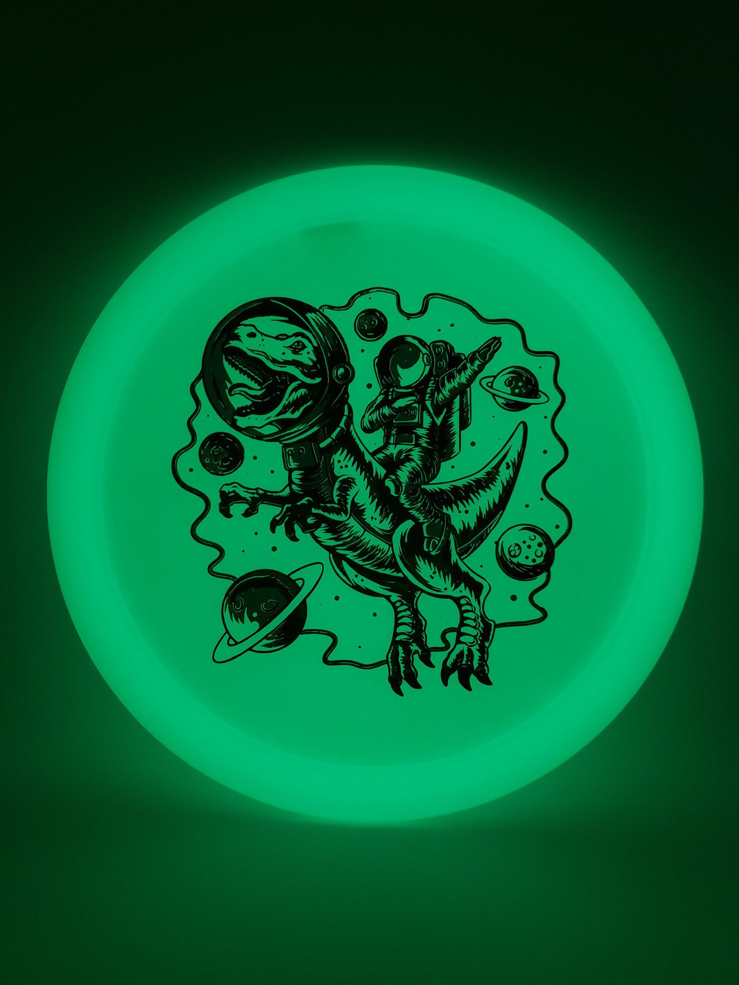 Discraft Z Glo Raptor in space stamp by Infinite Discs disc golf disc side view