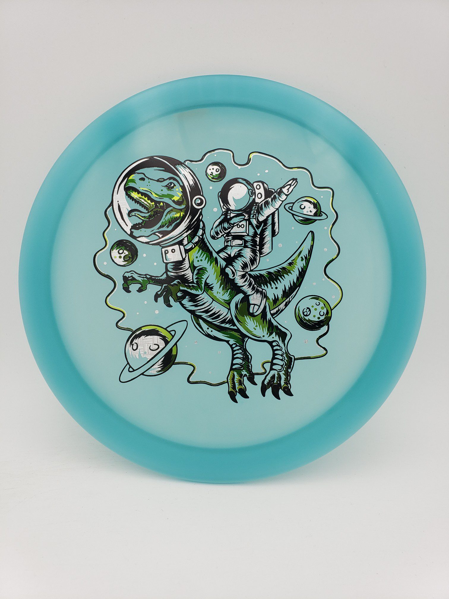 Discraft Z Glo Raptor in space stamp by Infinite Discs disc golf disc front view