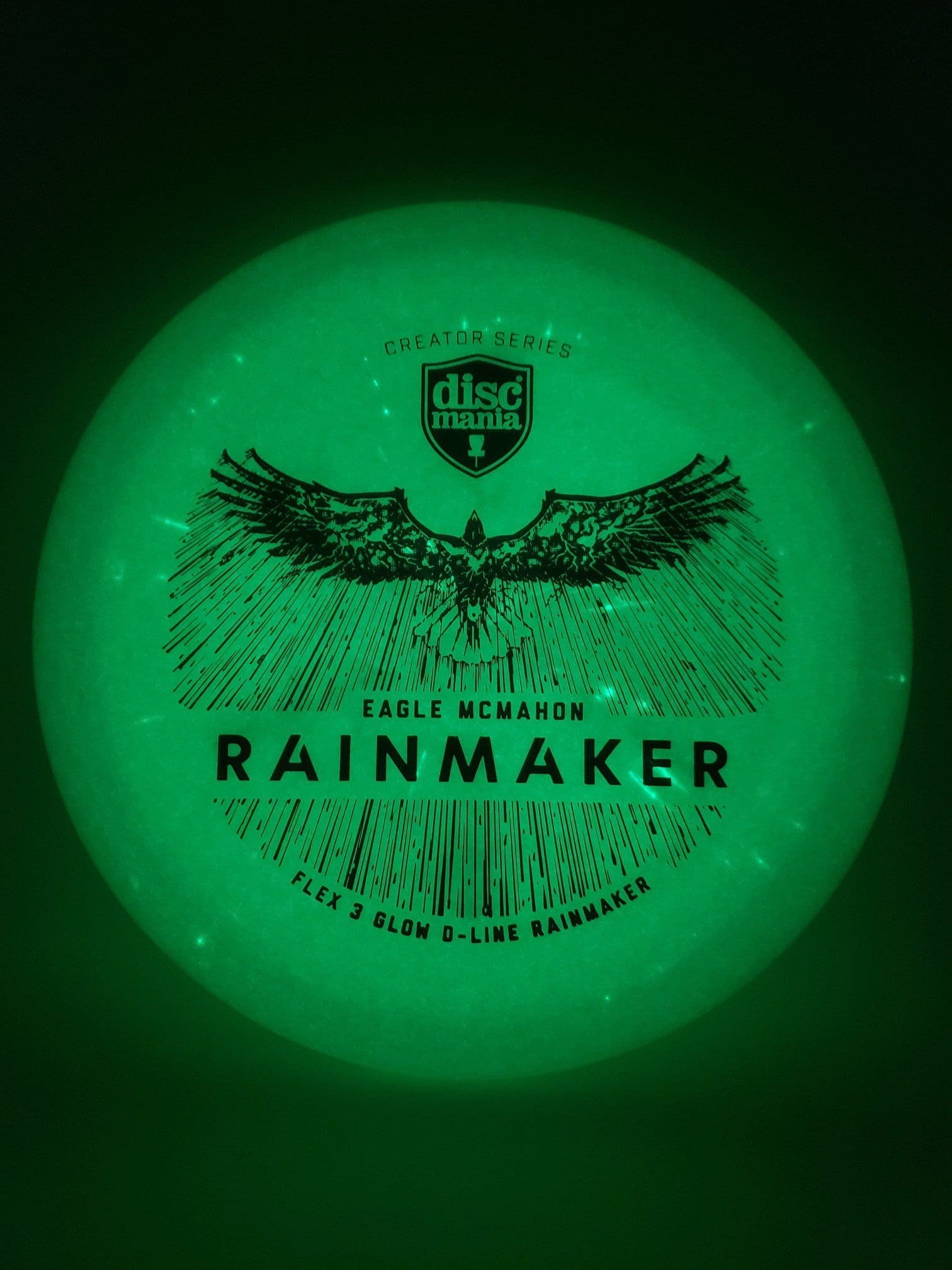 Discmania Eagle McMahon Creator Series Glow D-Line Rainmaker Flex 32022 disc golf disc front view