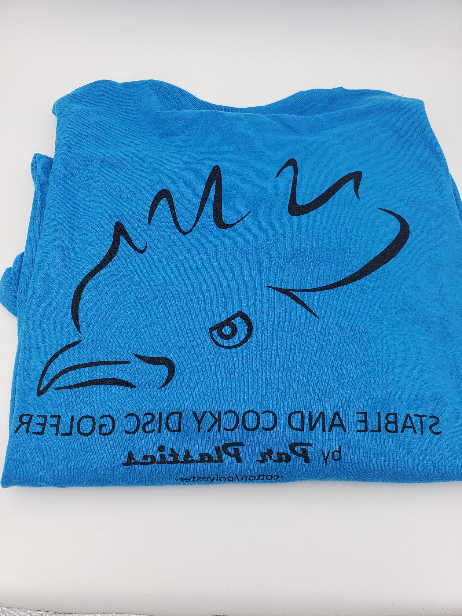 Stable and Cocky casual wear shirts K3 Kaxe art by Par Plastics disc golf disc detail view