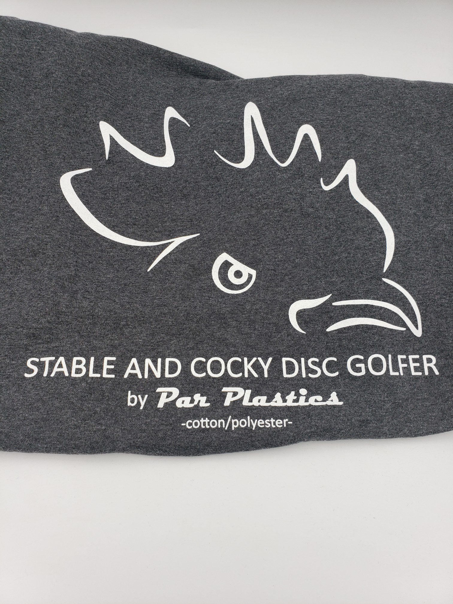 Stable and Cocky casual wear shirts K3 Kaxe art by Par Plastics disc golf disc back view