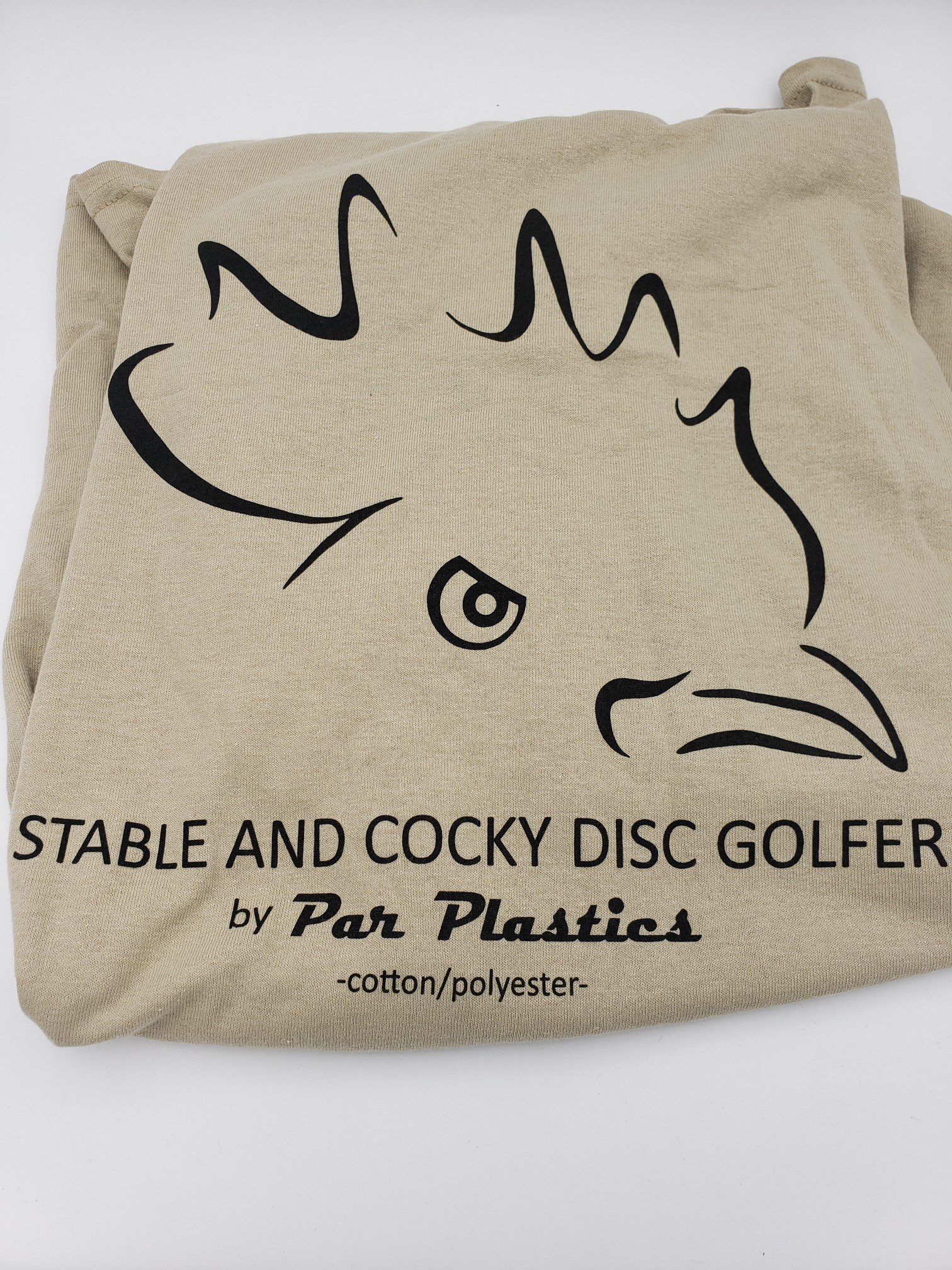 Stable and Cocky casual wear shirts K3 Kaxe art by Par Plastics disc golf disc front view