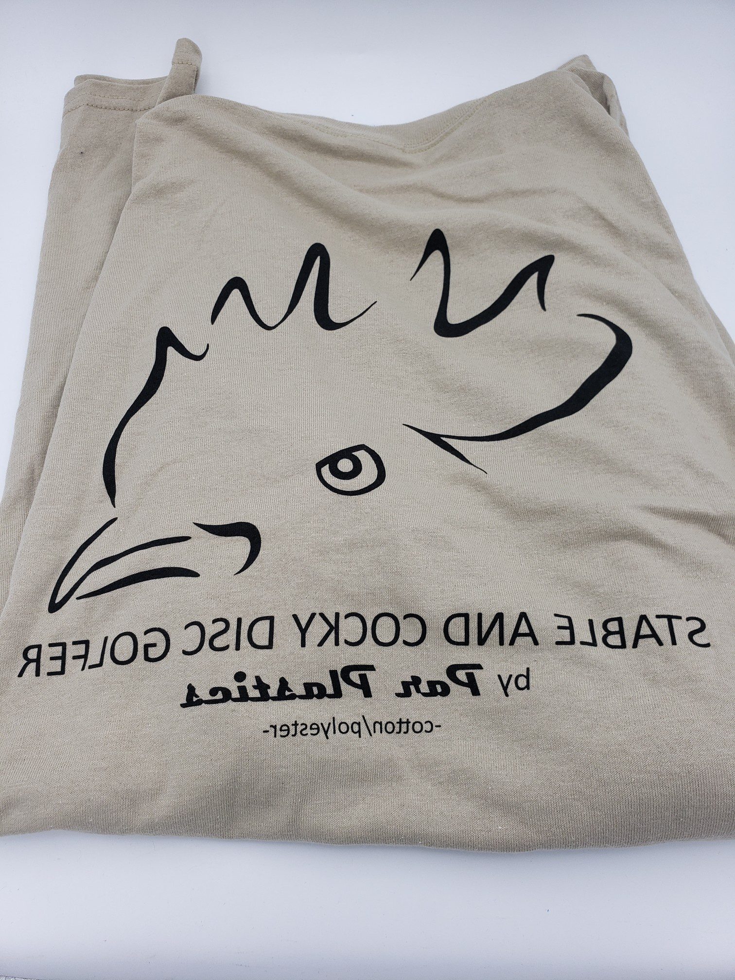 Stable and Cocky casual wear shirts K3 Kaxe art by Par Plastics disc golf disc back view