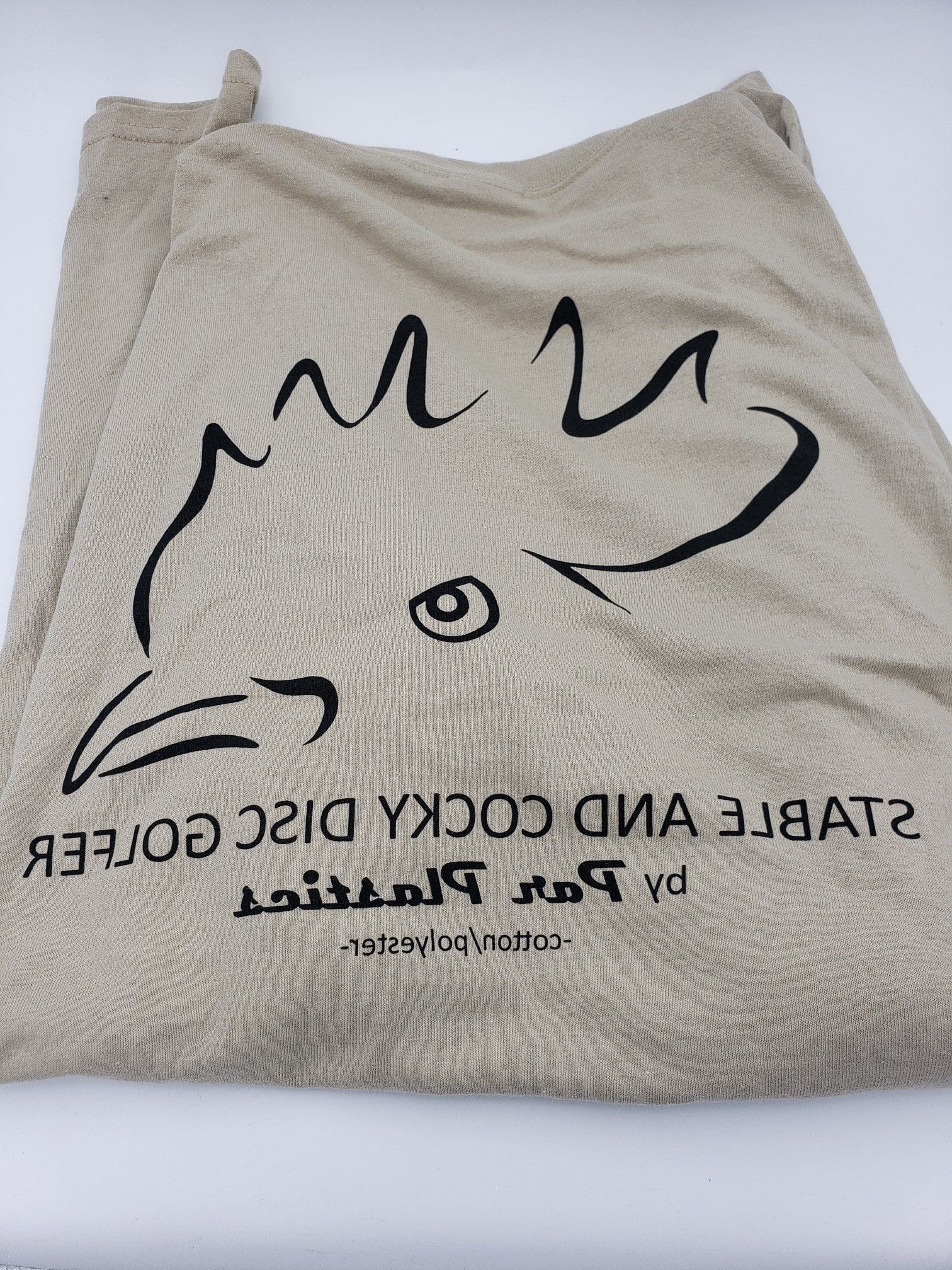 Stable and Cocky casual wear shirts K3 Kaxe art by Par Plastics disc golf disc back view