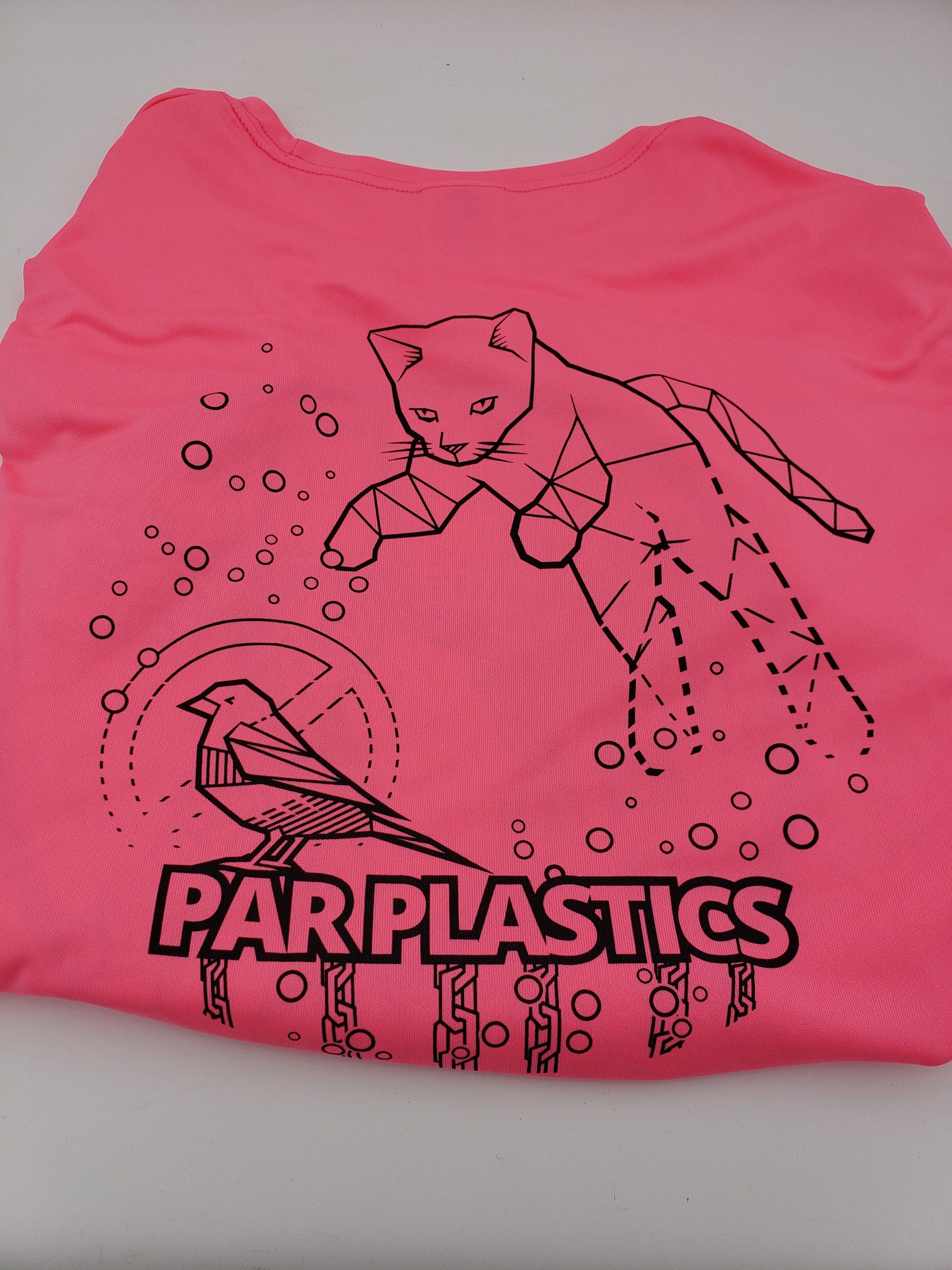 Par Plastics AT-AT Cat performance shirts by LSWT disc golf disc back view