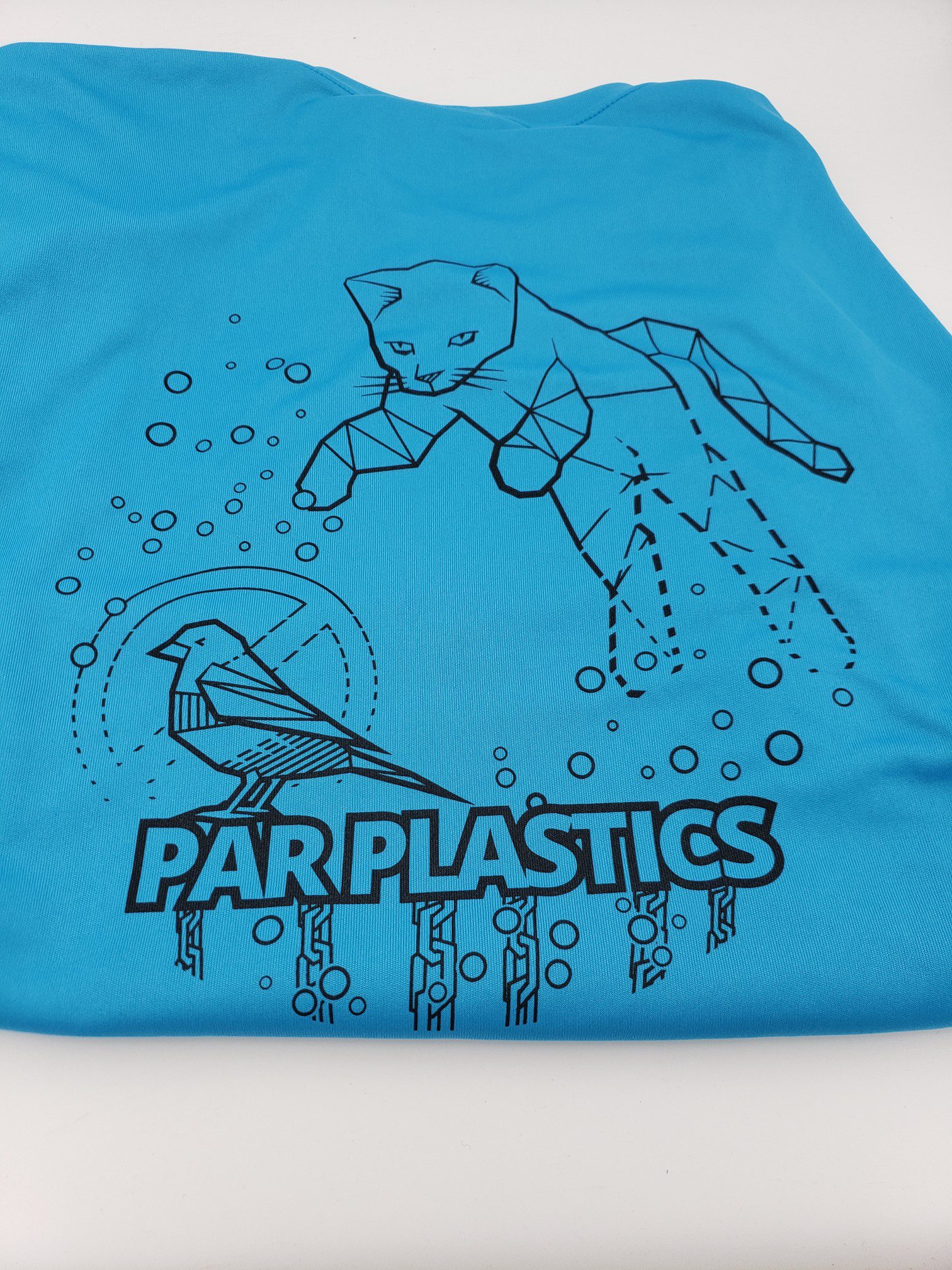 Par Plastics AT-AT Cat performance shirts by LSWT disc golf disc side view