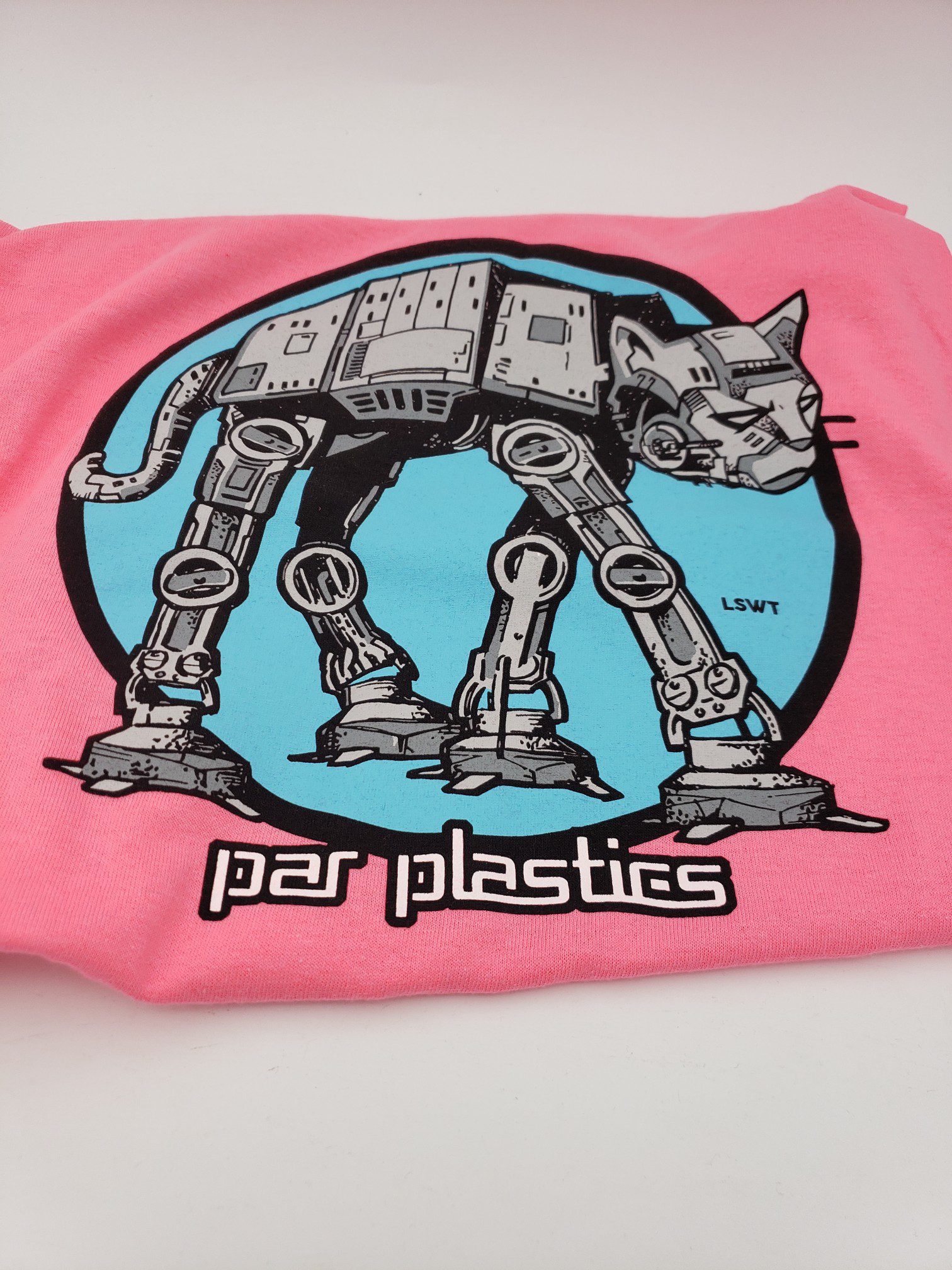 Par Plastics AT-AT Cat tank tops by LSWT disc golf disc top view