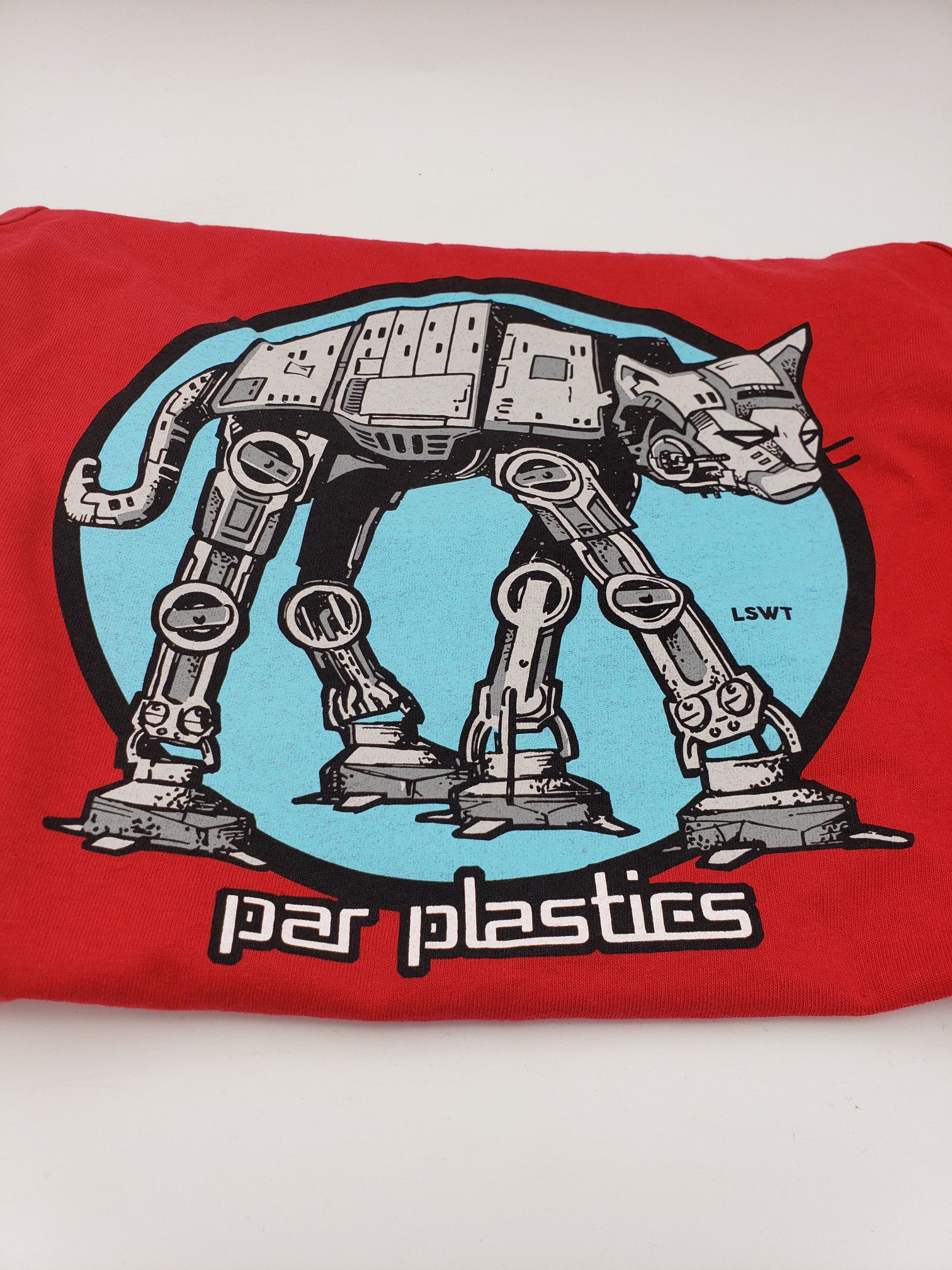 Par Plastics AT-AT Cat tank tops by LSWT disc golf disc front view
