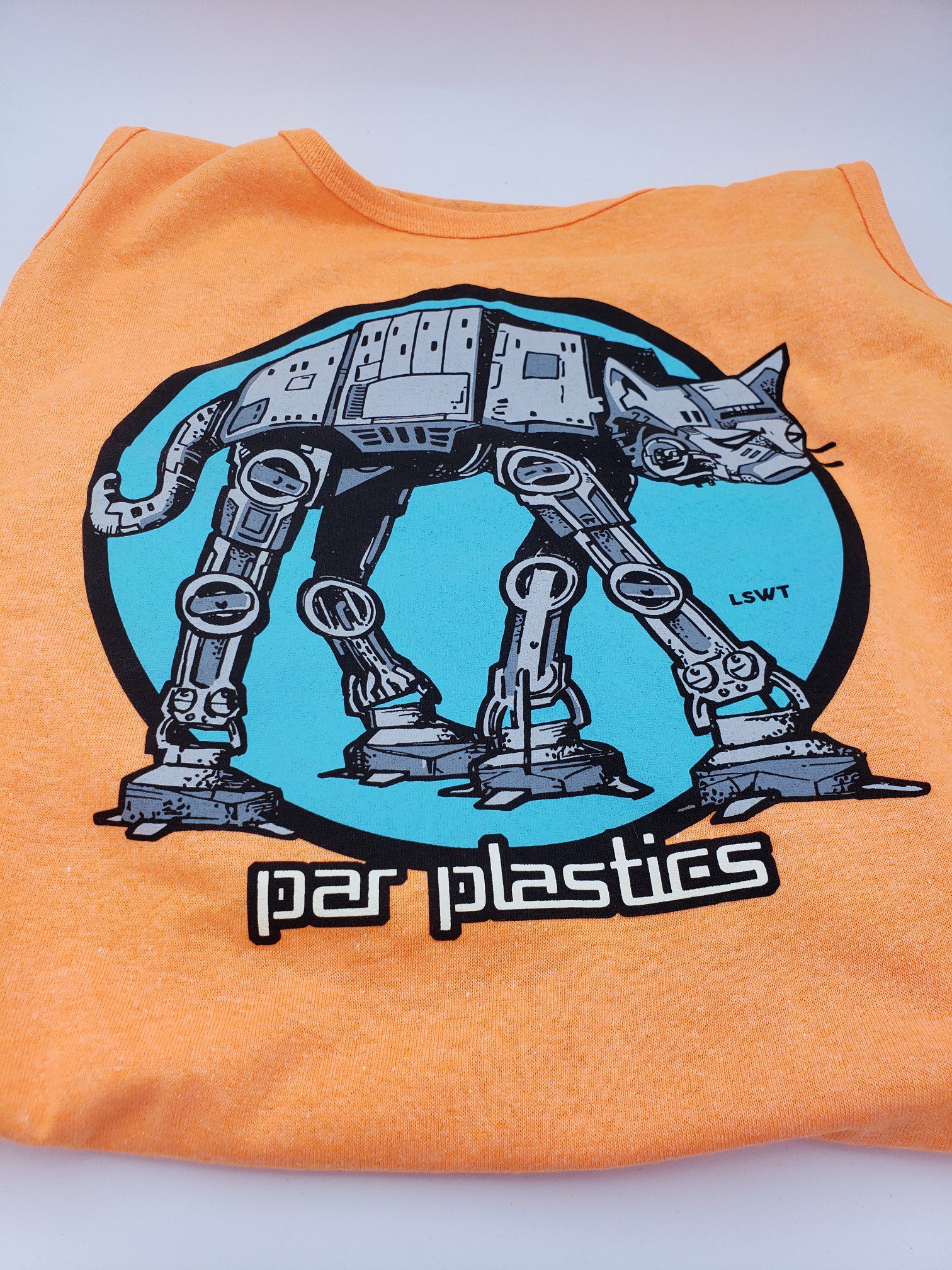 Par Plastics AT-AT Cat tank tops by LSWT disc golf disc side view