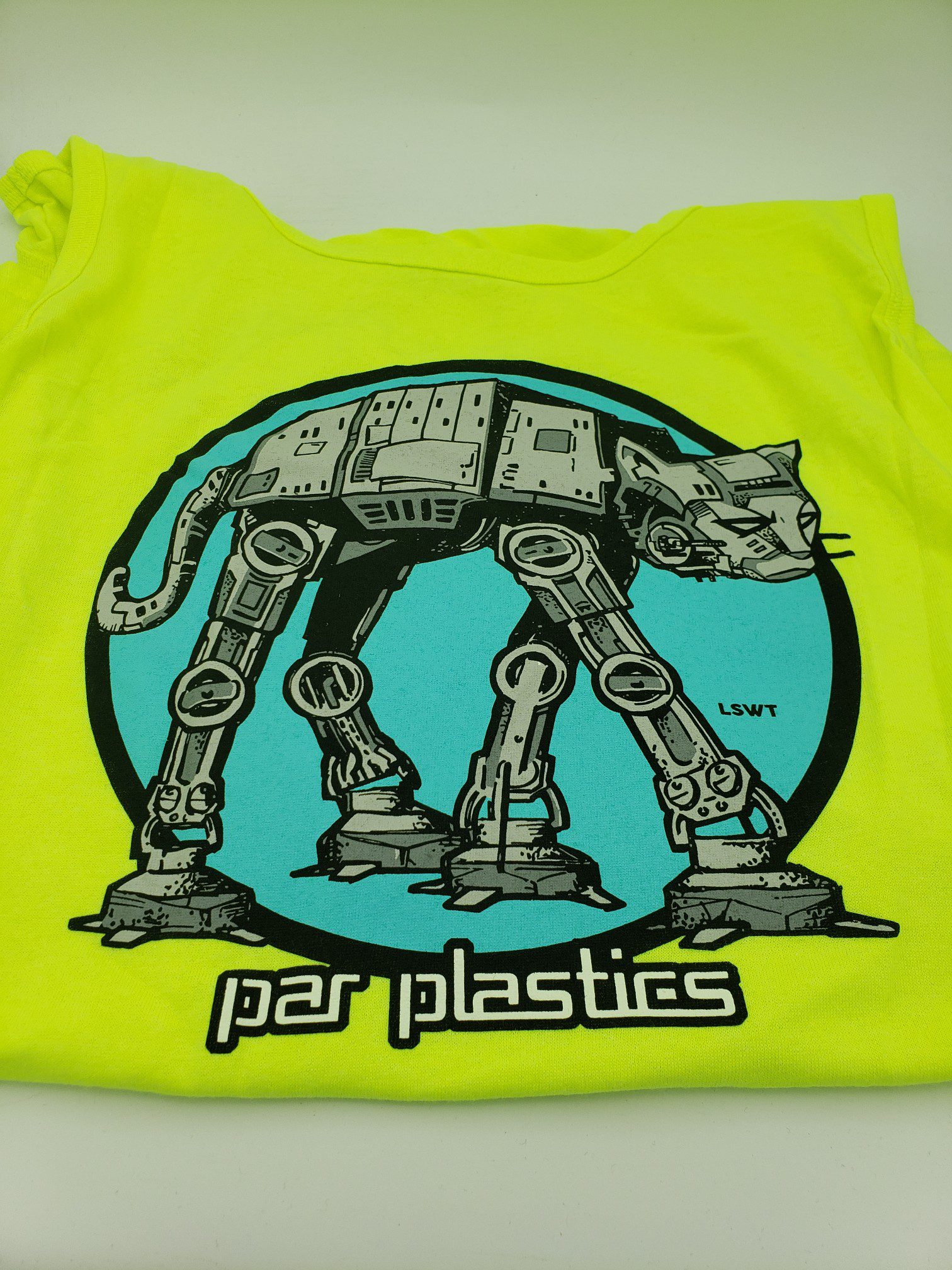 Par Plastics AT-AT Cat tank tops by LSWT disc golf disc back view