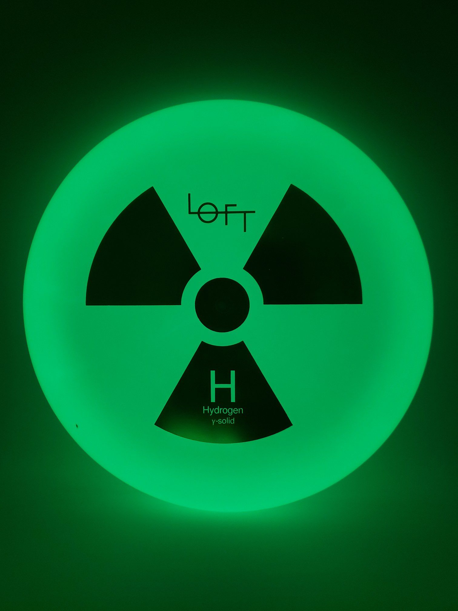 Lft Discs Hydrogen Gamma-solid Glow disc golf disc front view