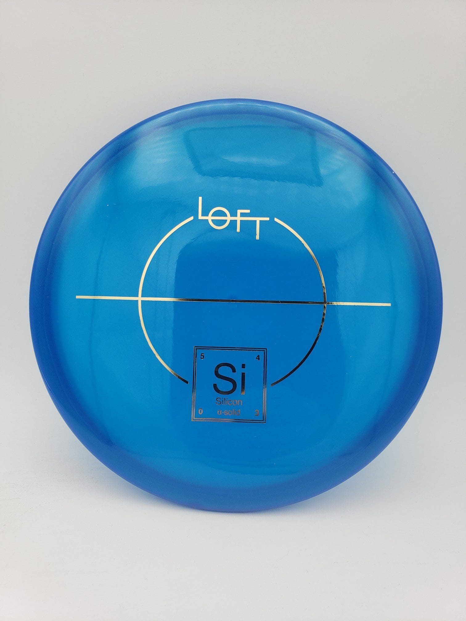 Lft Discs Silicon Alpha-solid blue disc golf disc front view