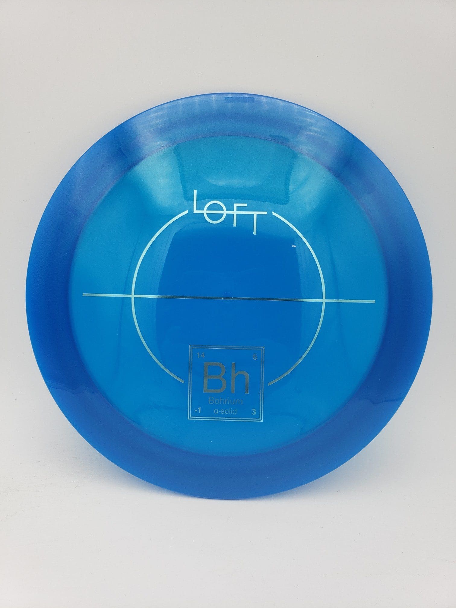 Lft Discs Bohrium Alpha-solid blue disc golf disc front view