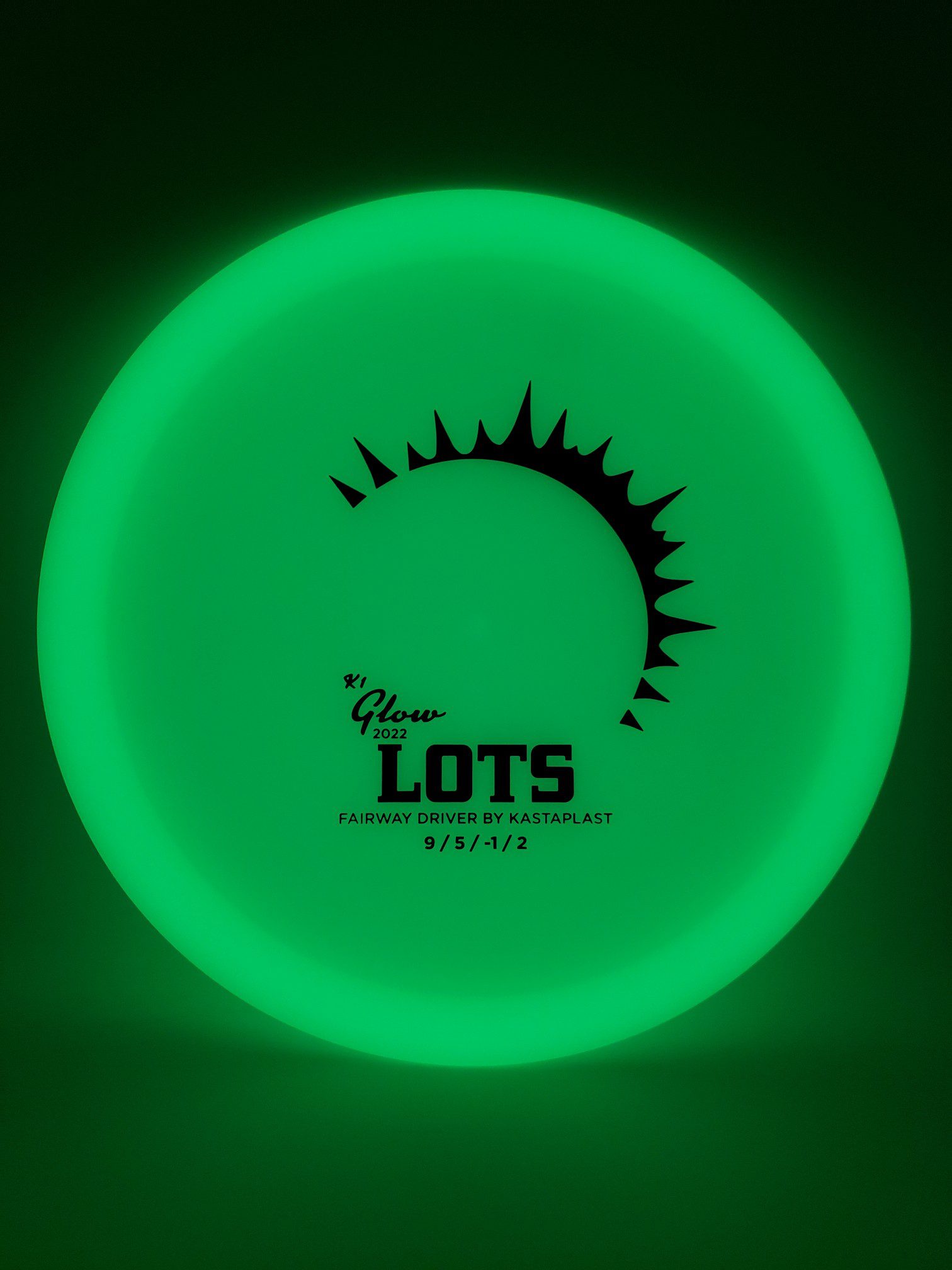 Kastaplast K1 Glow Lots 2022 disc golf disc front view