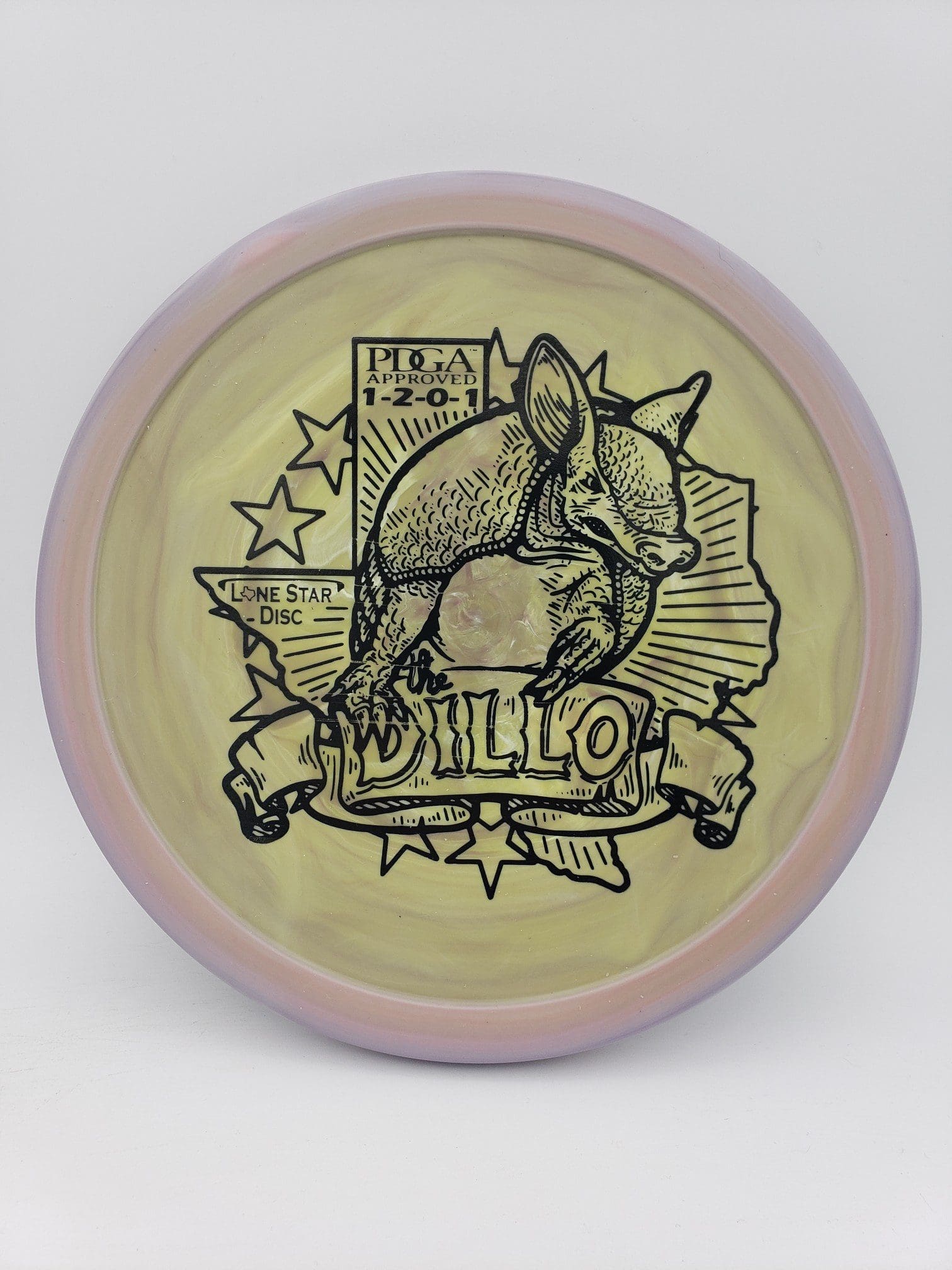 LSD v1 Armadillo disc golf disc front view