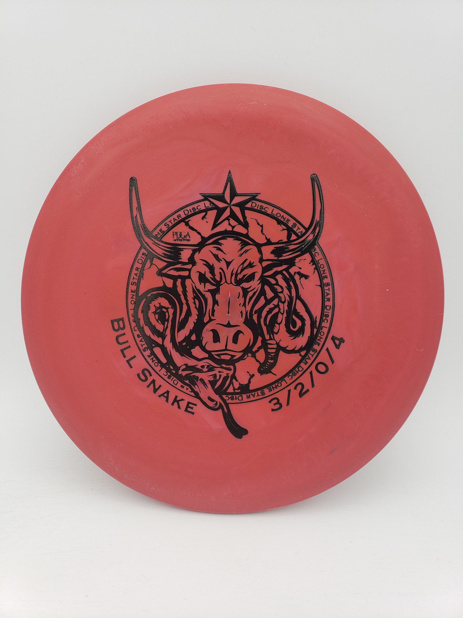 LSD v1 Bull Snake disc golf disc front view