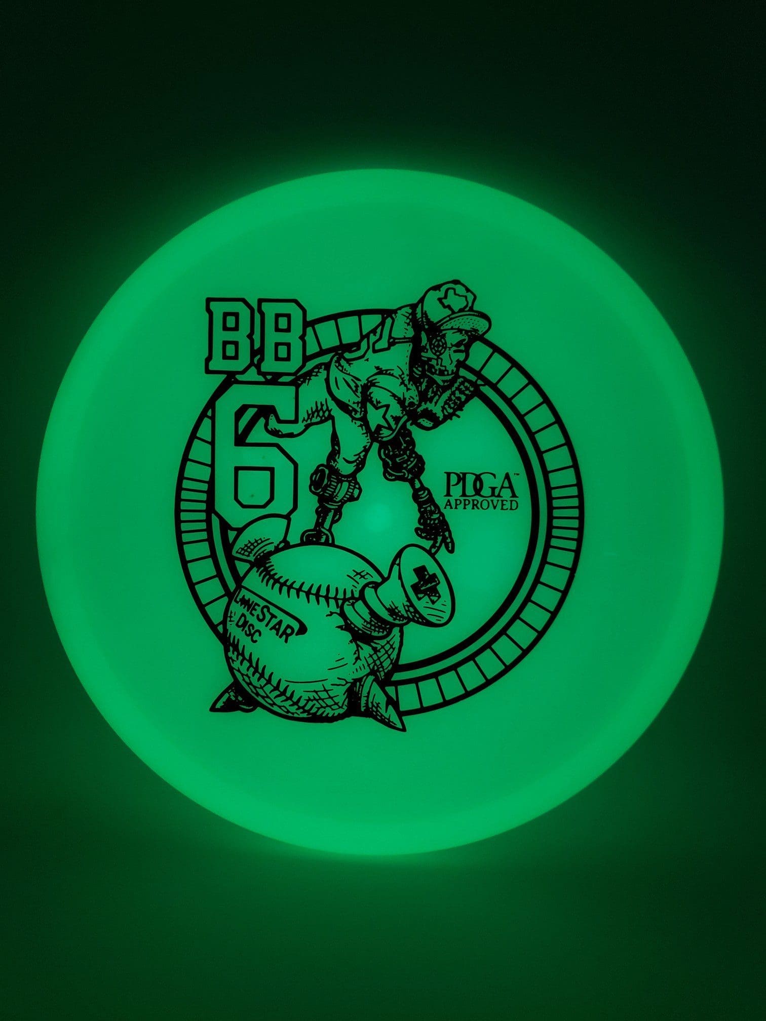 LSD Glow BB6 disc golf disc front view