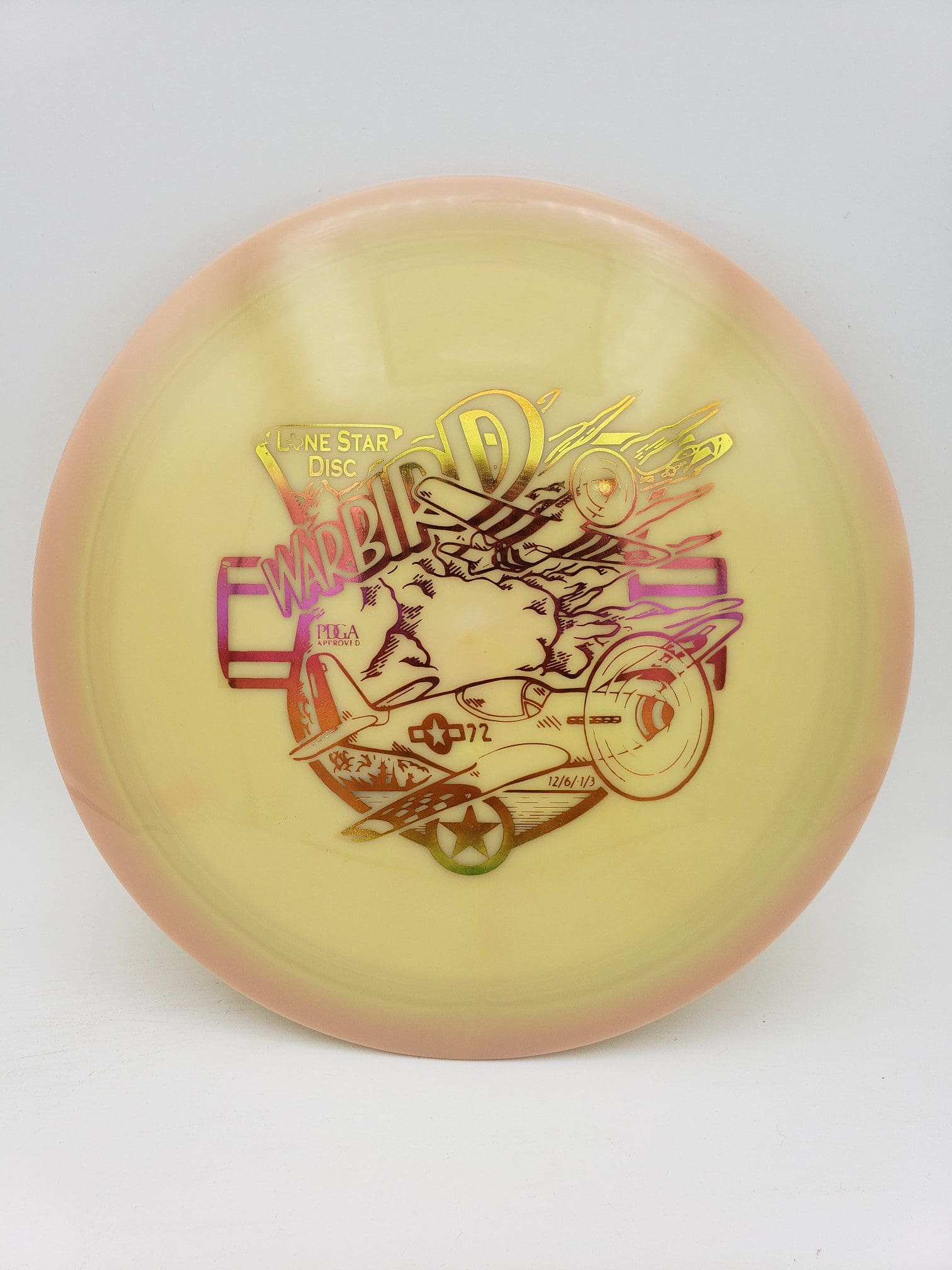 LSD Alpha Warbird disc golf disc front view