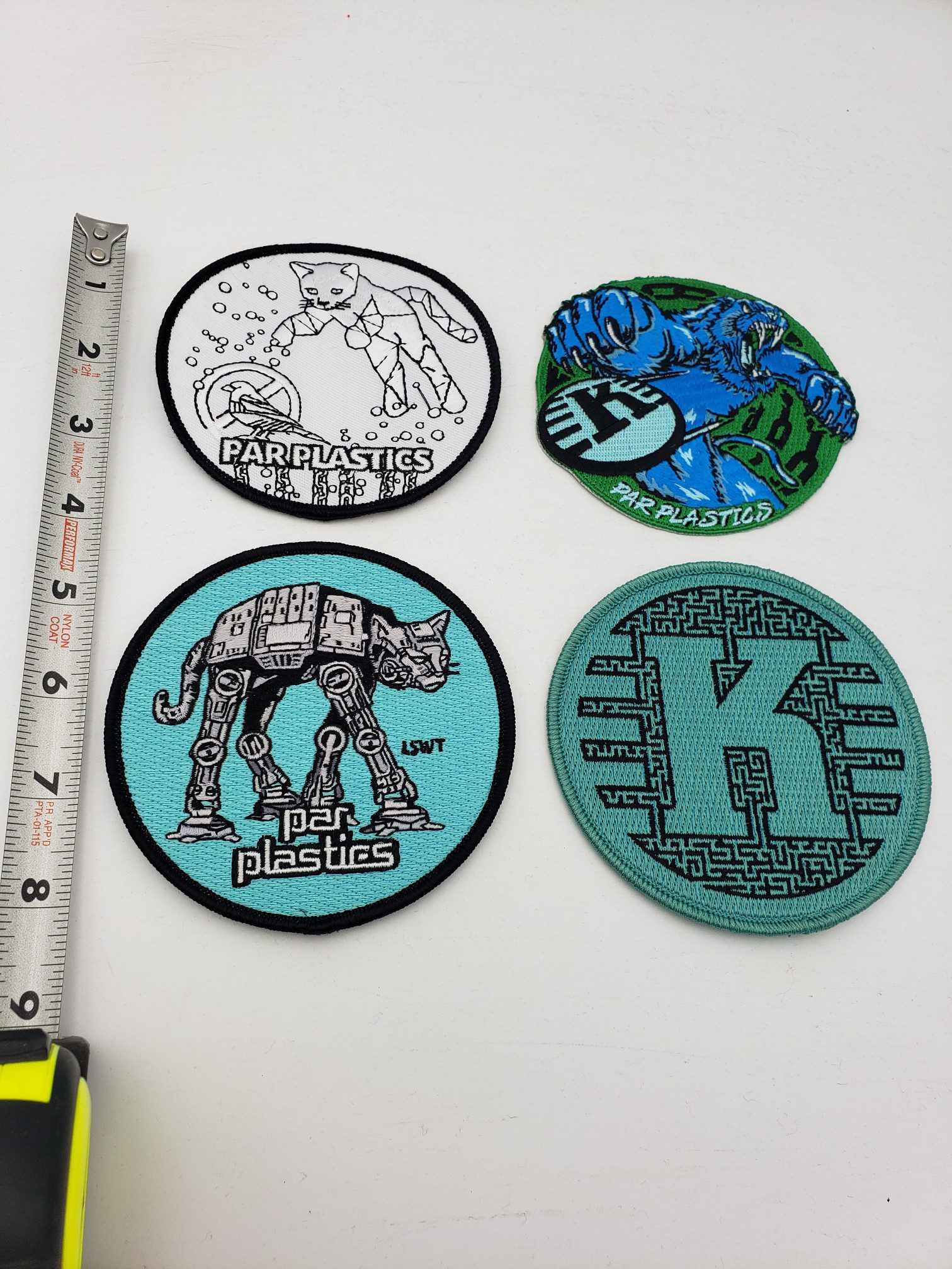 Par Plastics Iron-On Patches disc golf disc front view