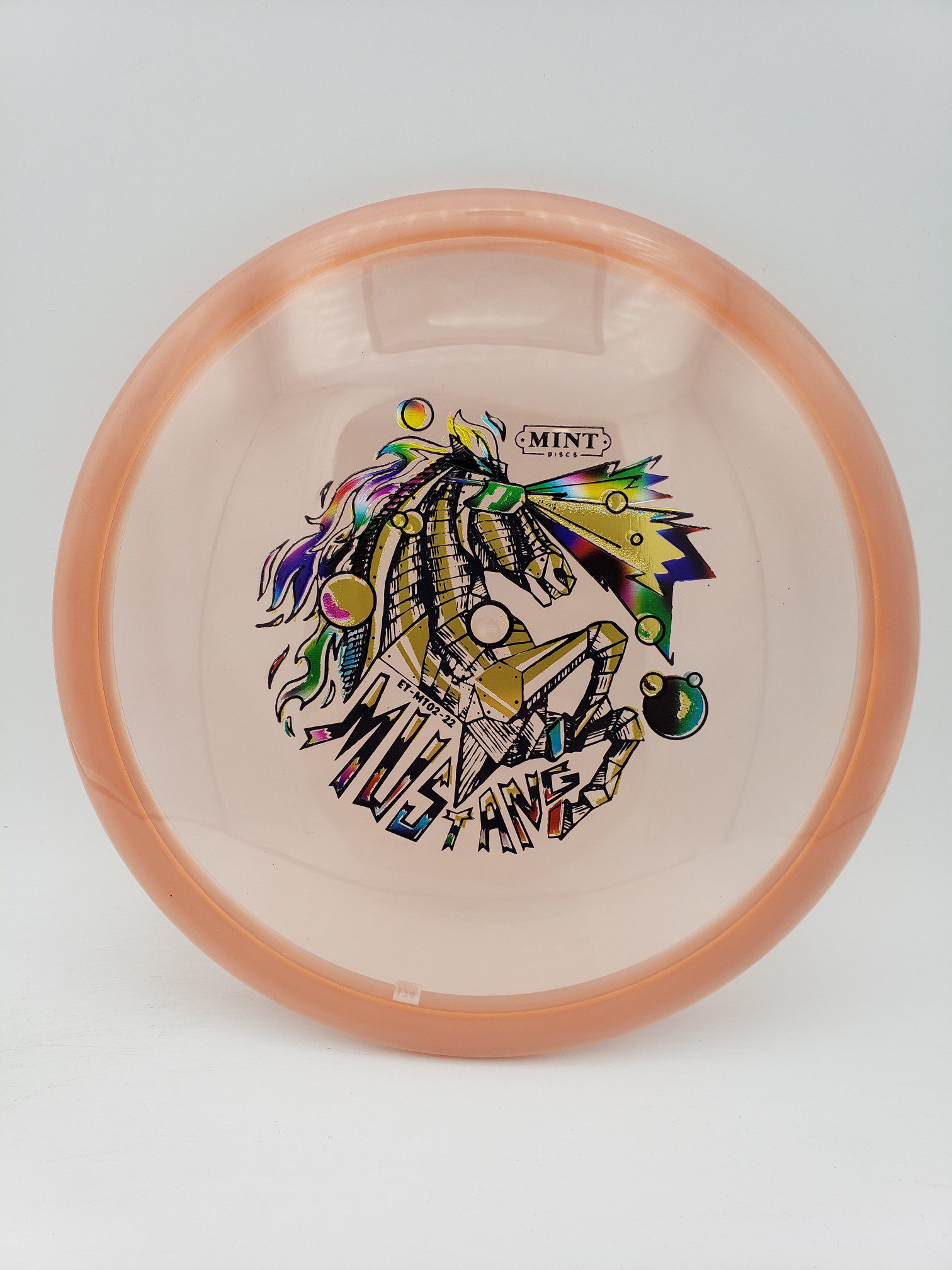 Mint Discs Eternal Mustang 2nd run Robo-Knightjellybean foil disc golf disc front view