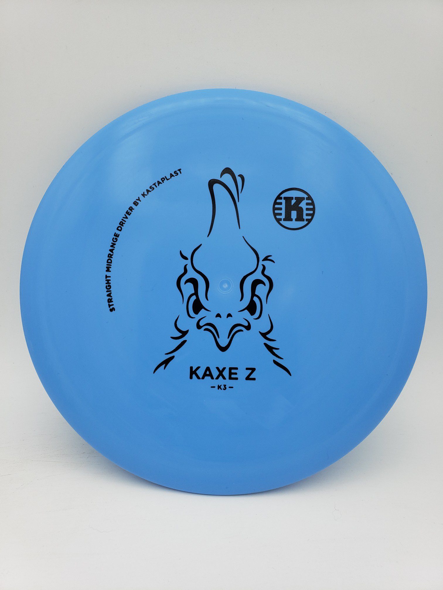 Kastaplast K3 Kaxe Z blue disc golf disc front view