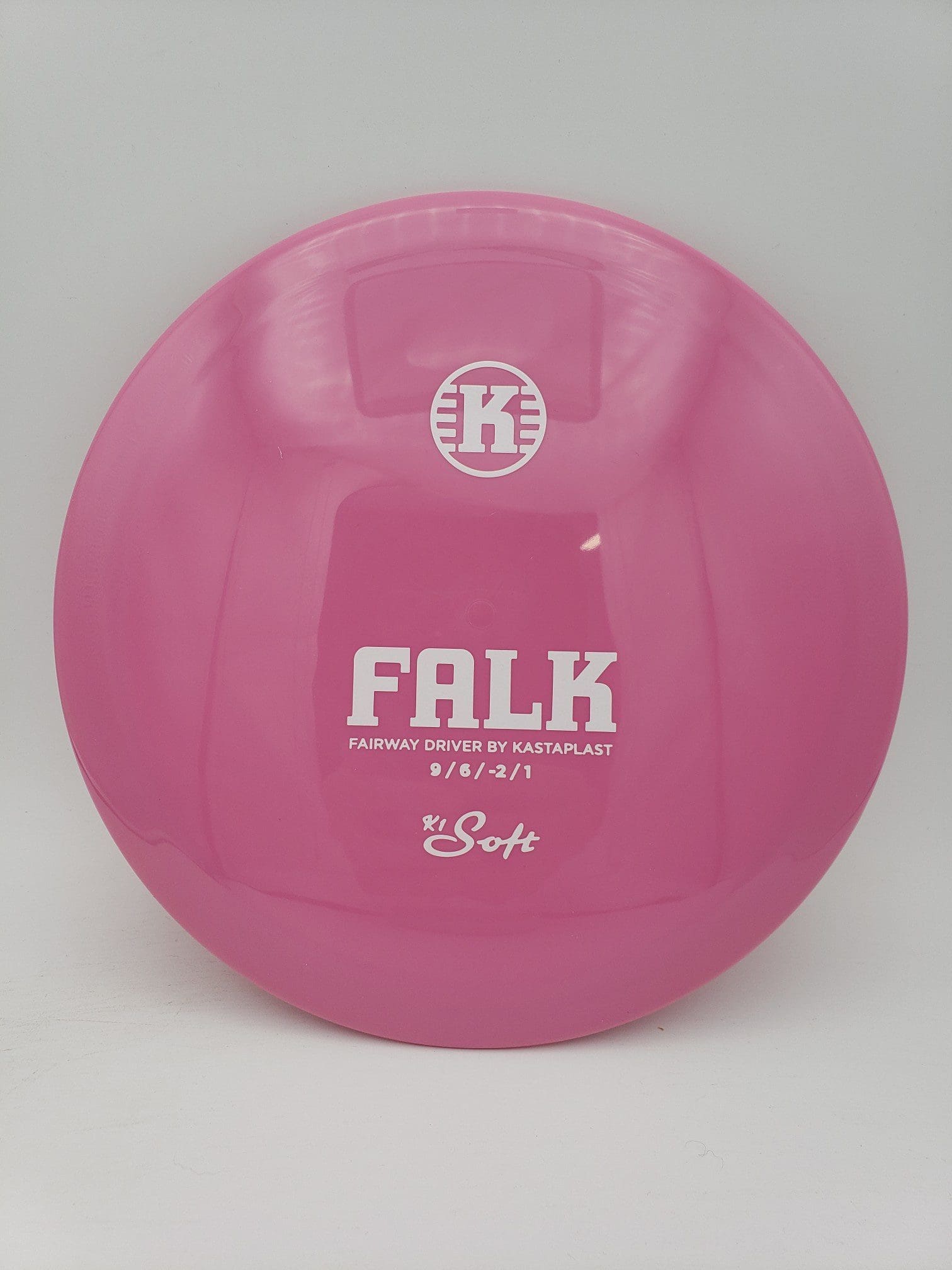 Kastaplast K1 Soft Falk bubblegum pink disc golf disc front view