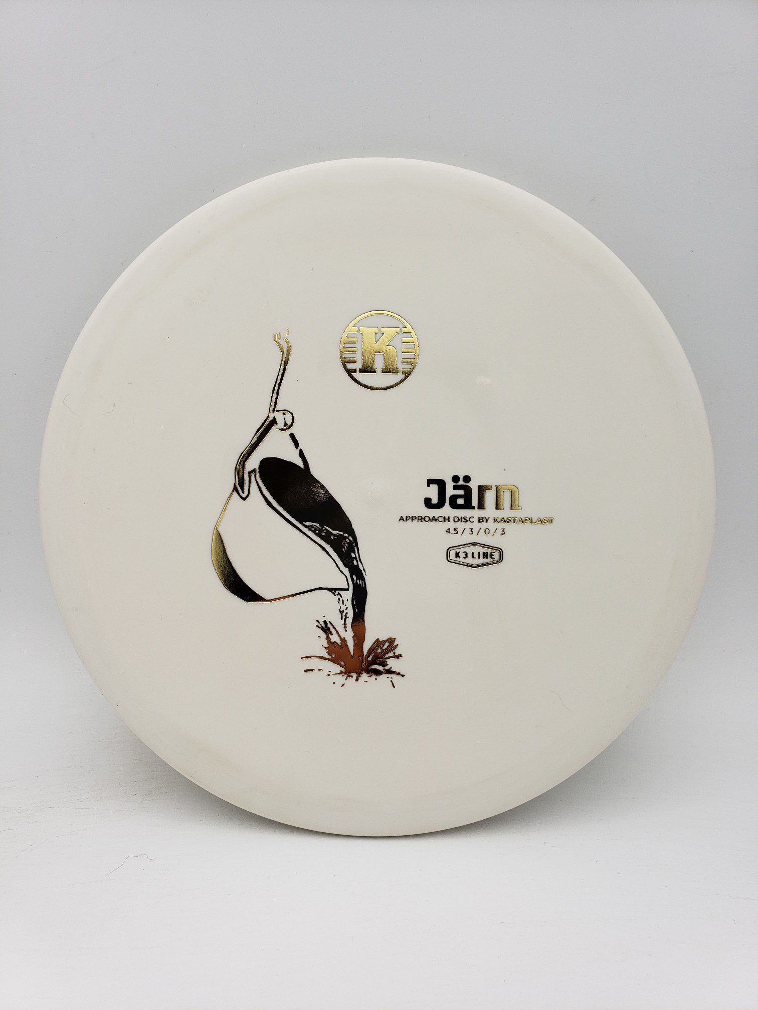 Kastaplast K3 Jrn white disc golf disc front view