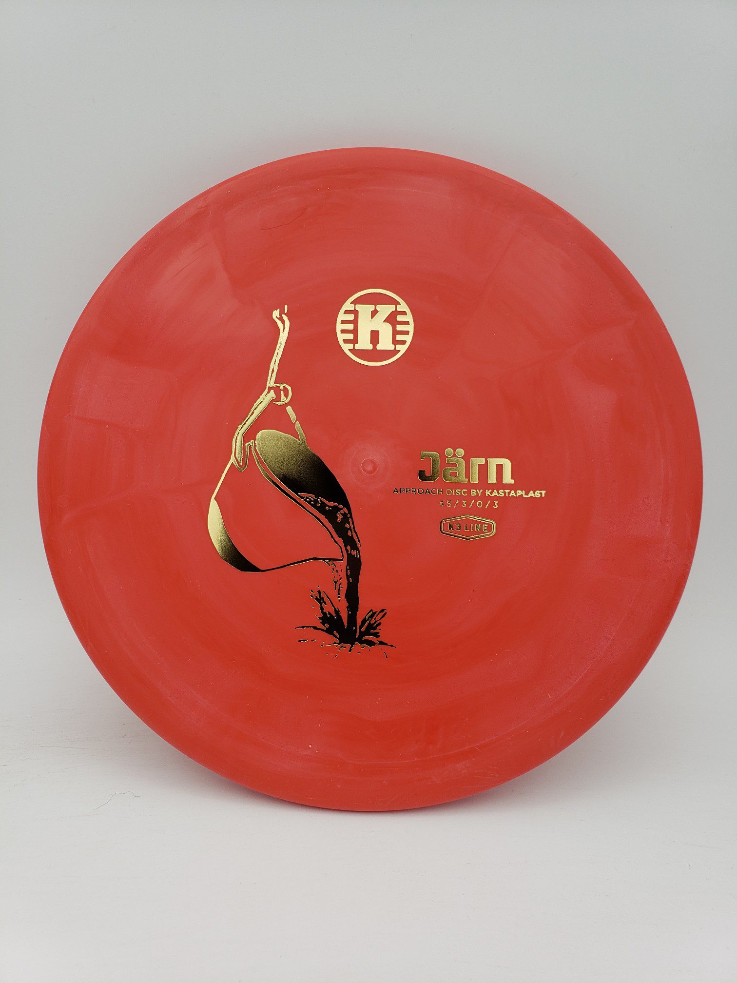 Kastaplast K3 Jrn red disc golf disc front view