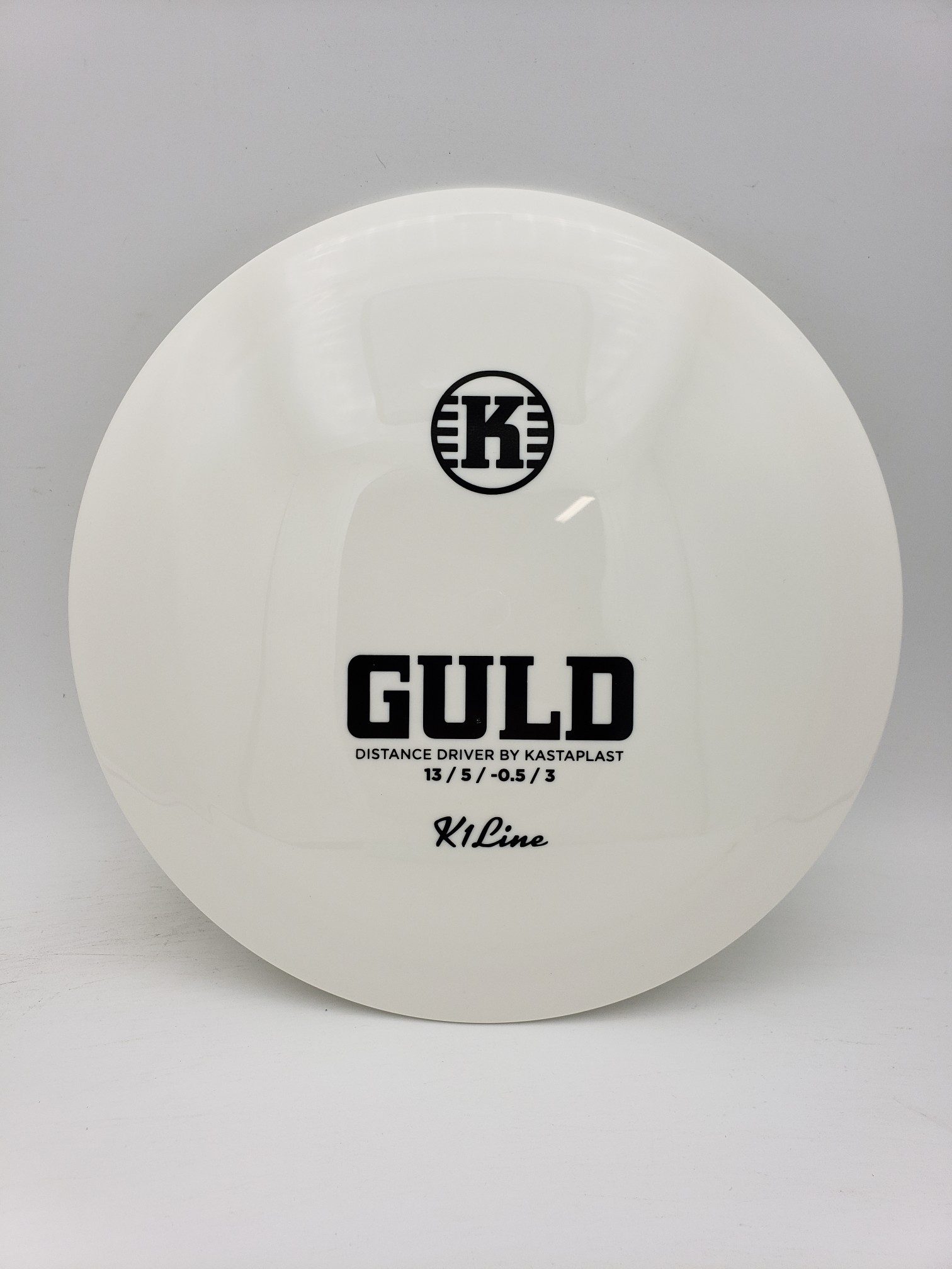 Kastaplast K1 Guld white disc golf disc front view