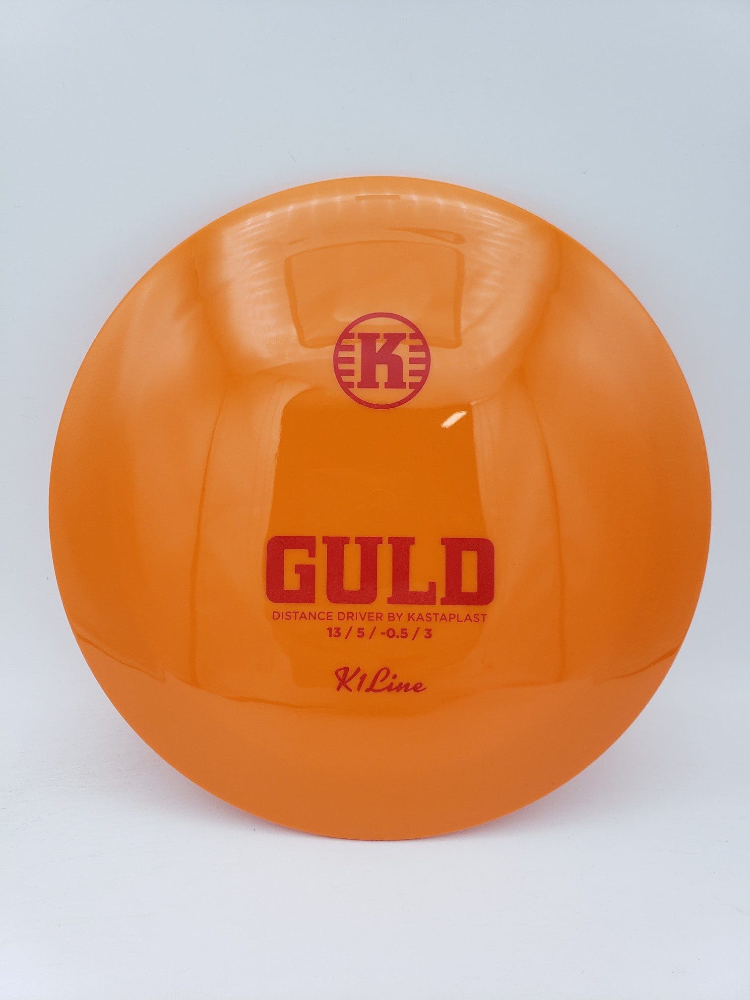 Kastaplast K1 Guld orange disc golf disc front view