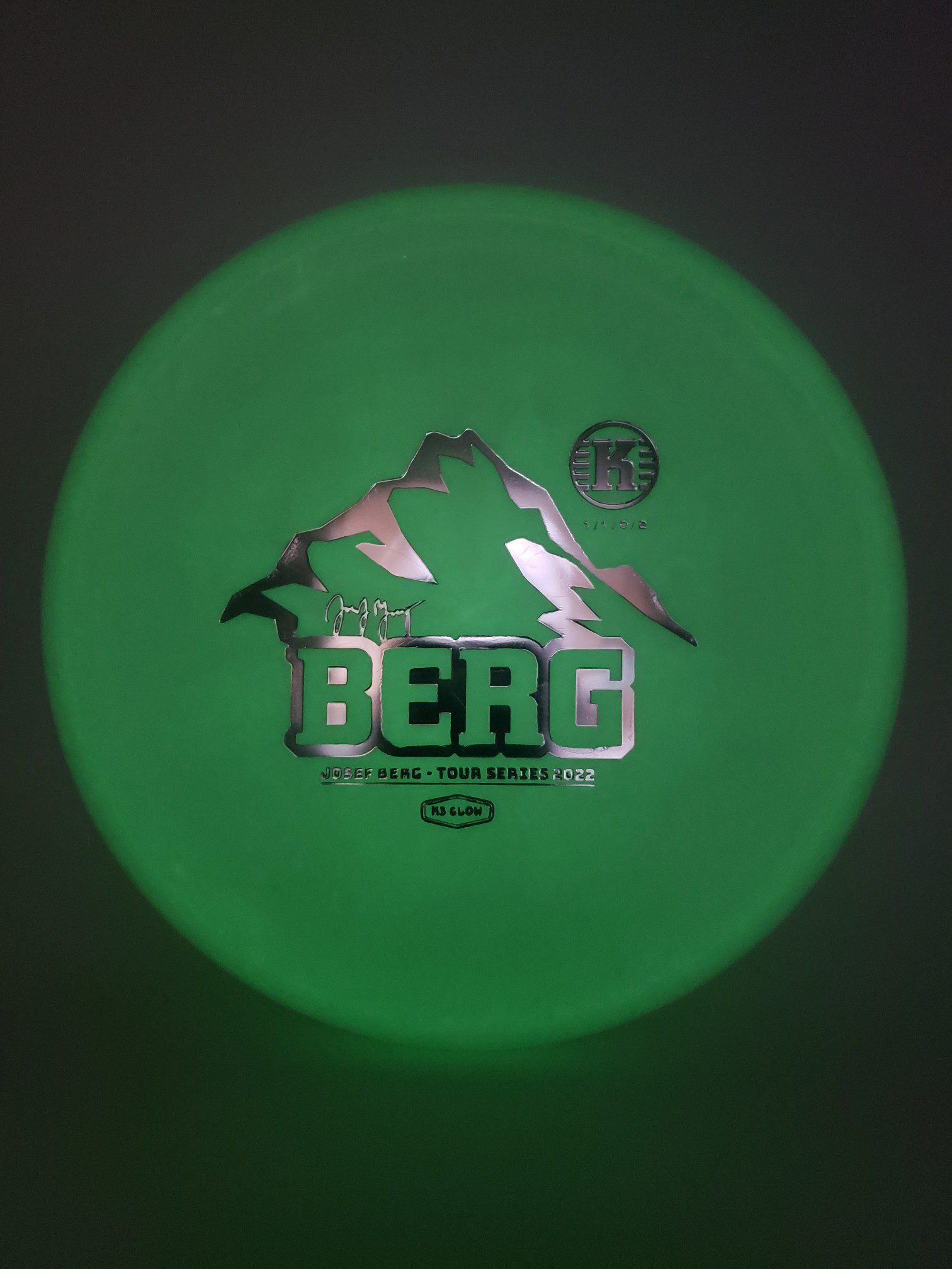 Kastaplast K3 Glow Berg Josef Berg team series 2022 disc golf disc front view