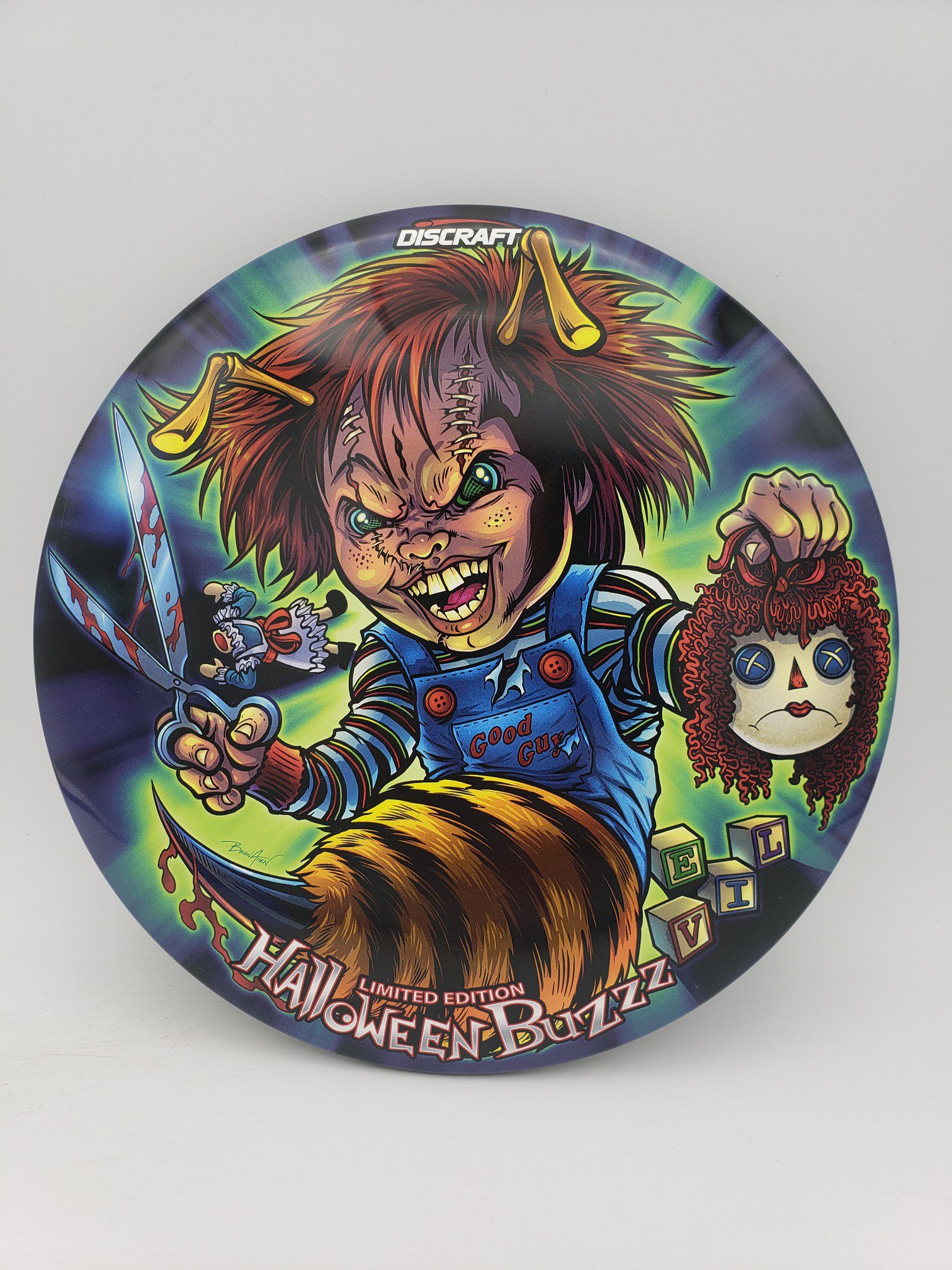 Discraft Halloween 2022 Buzzz SuperColor and Z Glo disc golf disc front view