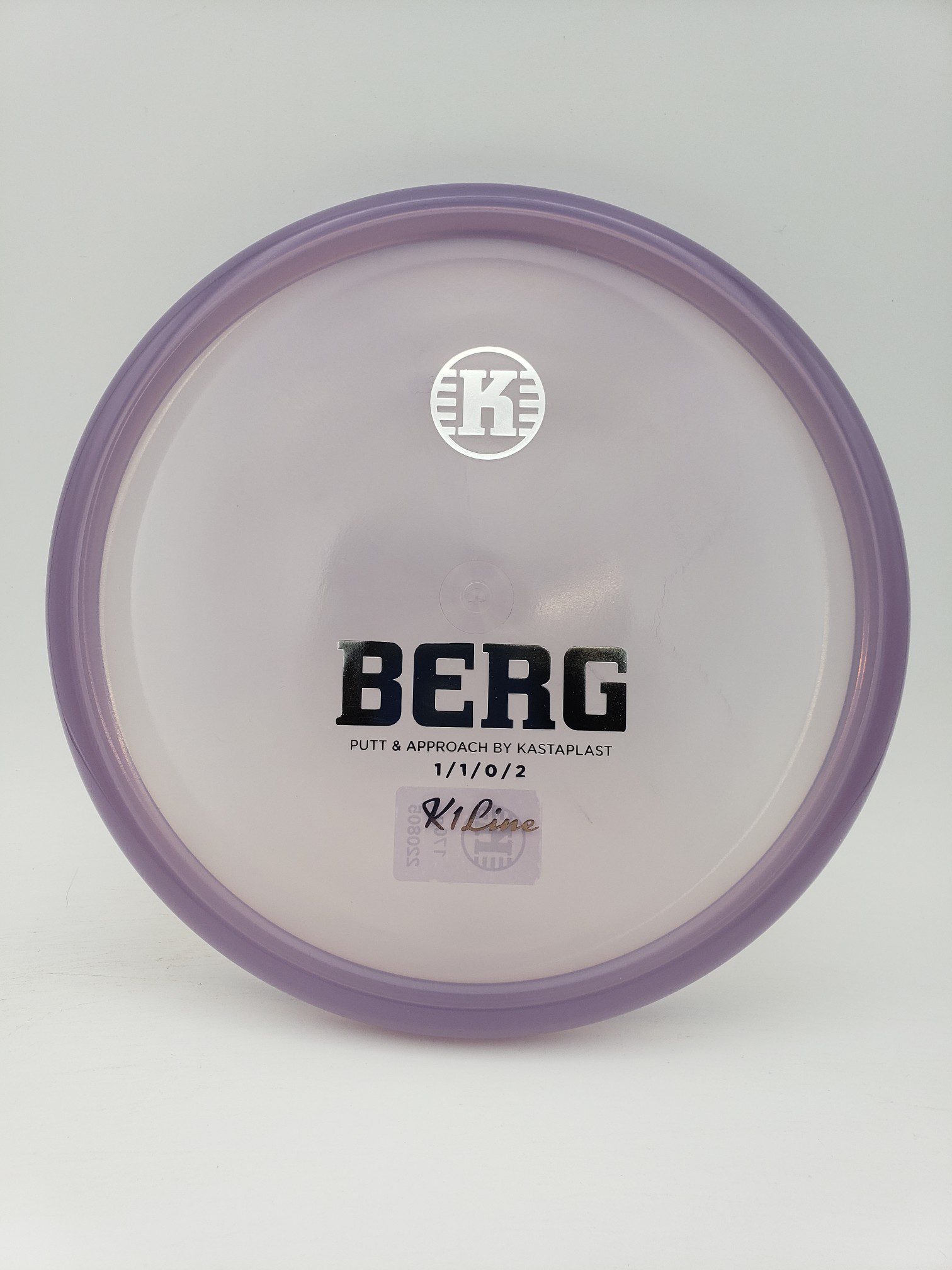 Kastaplast K1 Berg translucent purple disc golf disc front view