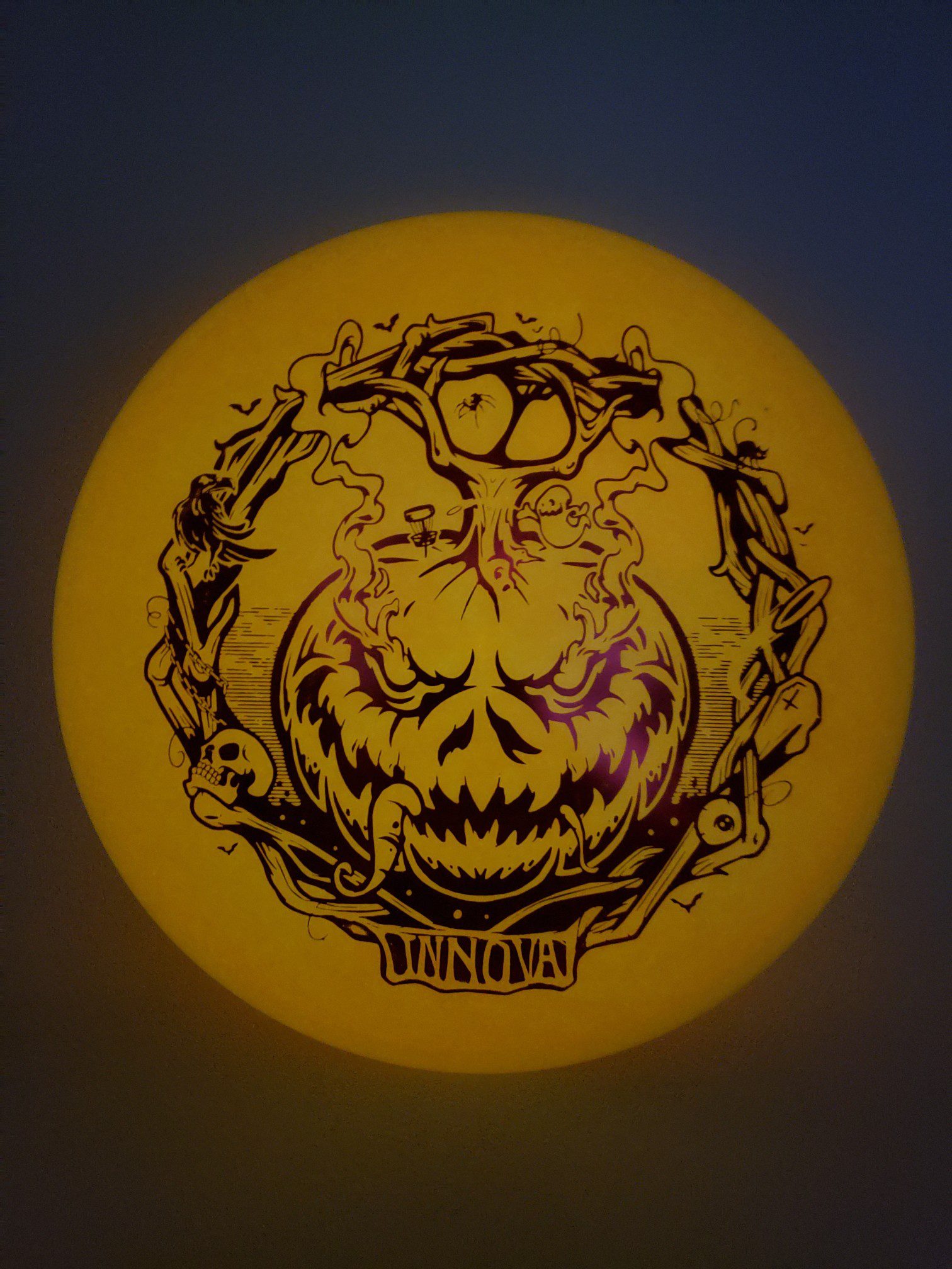 Innova Color-Glow DX Aviar Halloween Pumpkin 2022 disc golf disc front view