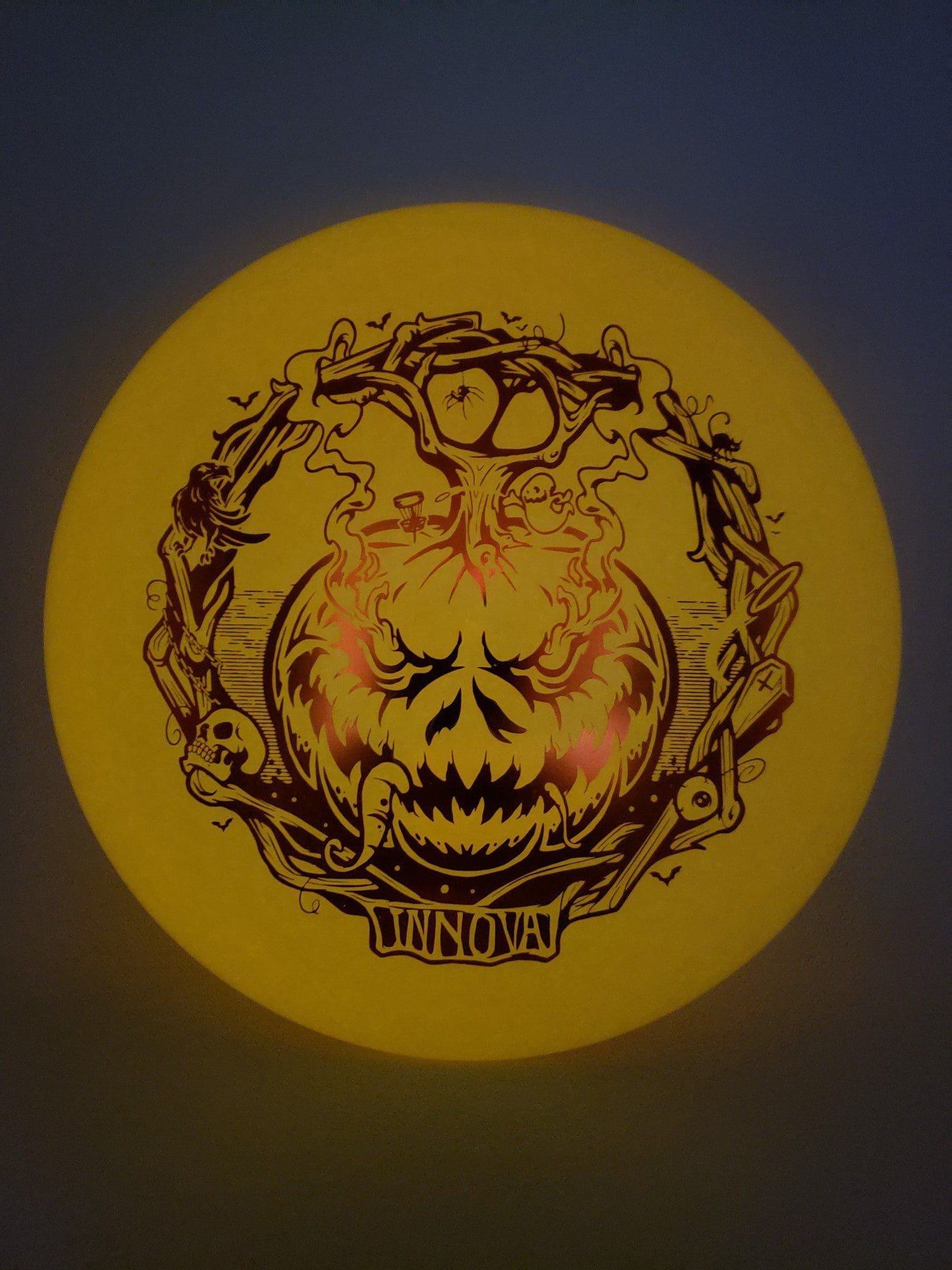Innova Color-Glow DX Roc Halloween Pumpkin 2022 disc golf disc front view