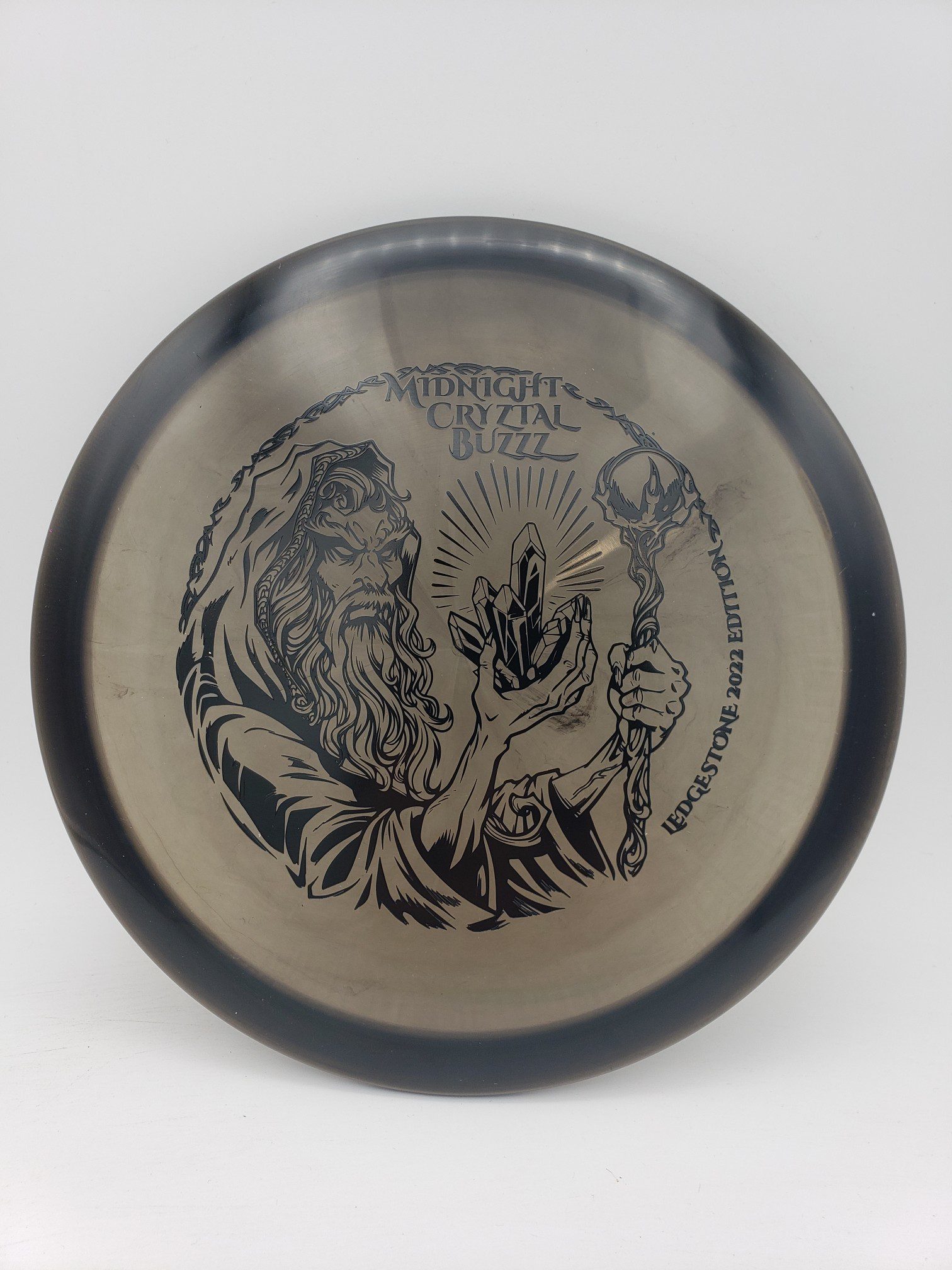 Discraft Ledgestone 2022 Midnight Crystal Buzzz disc golf disc front view