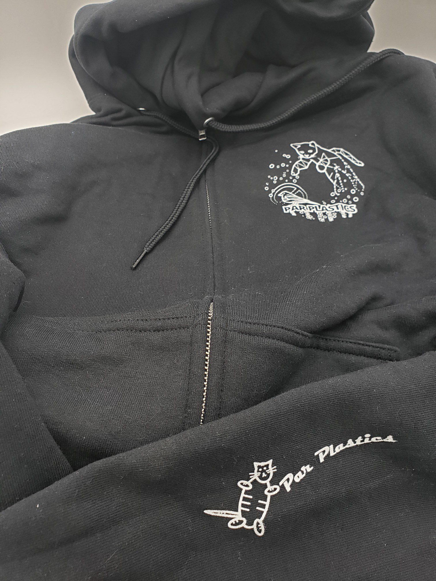 Par Plastics AT-AT Cat Zip-Up Blend Hoodies disc golf disc top view