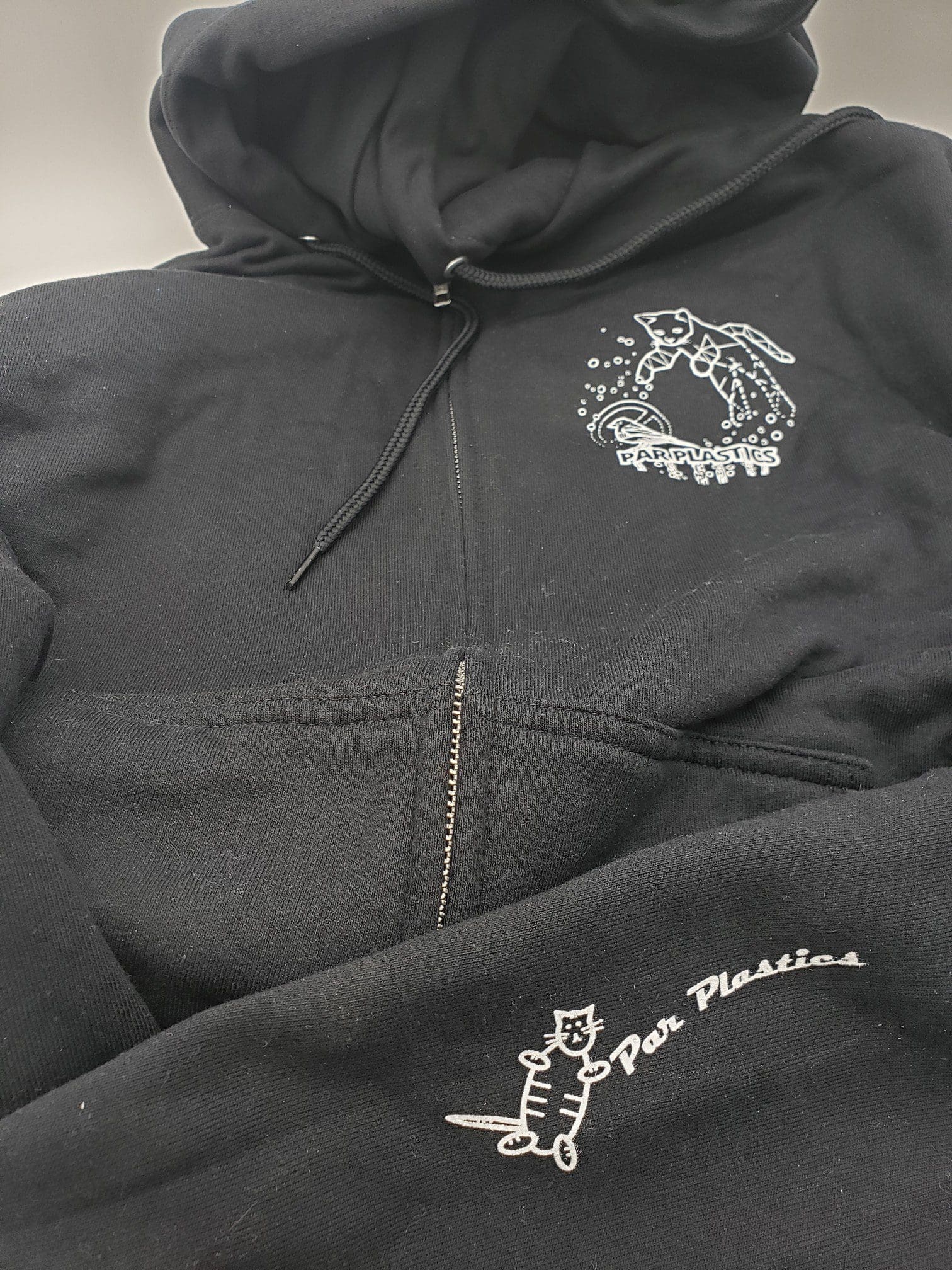 Par Plastics AT-AT Cat Zip-Up Blend Hoodies disc golf disc top view