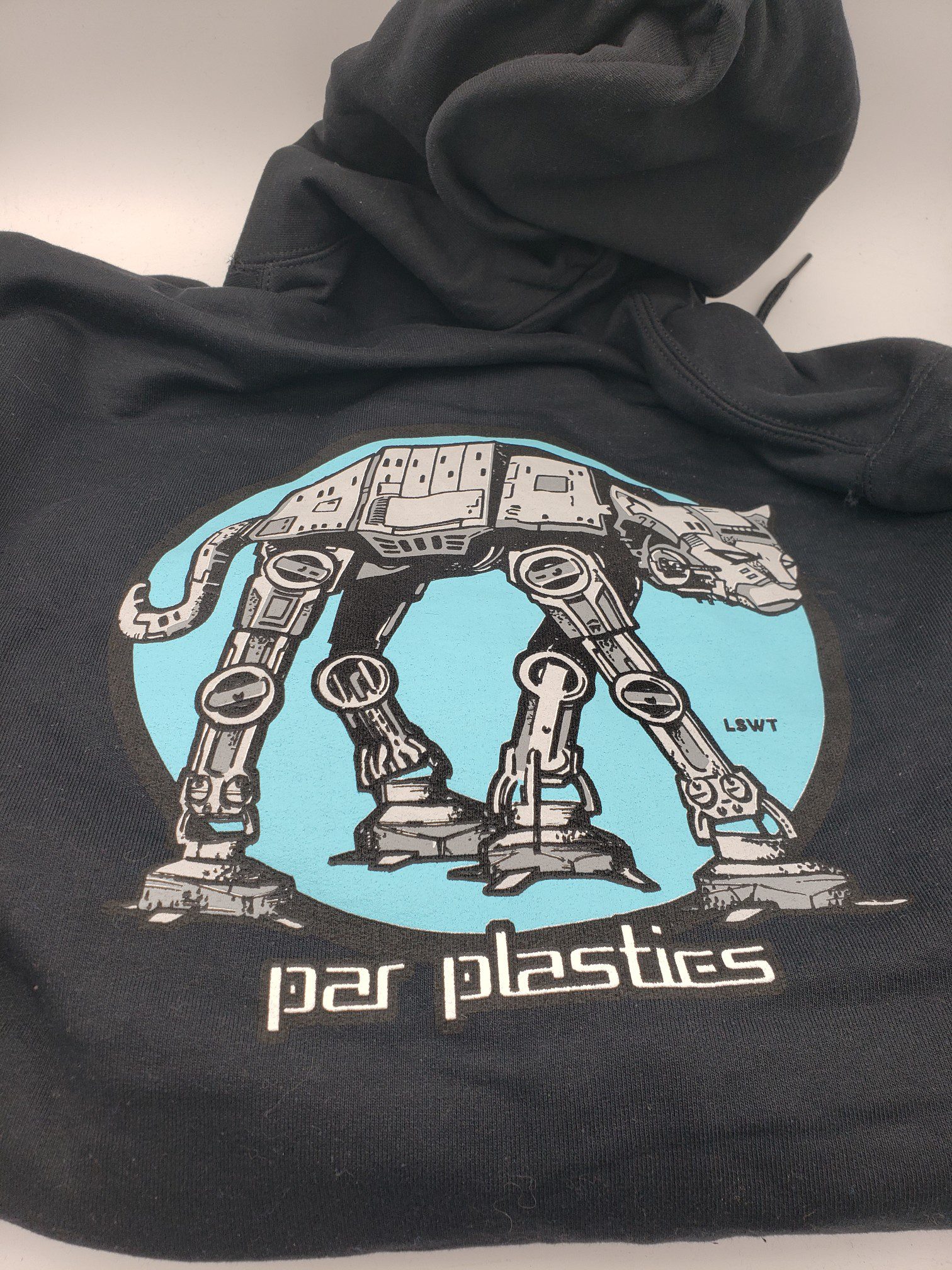 Par Plastics AT-AT Cat Zip-Up Blend Hoodies disc golf disc detail view