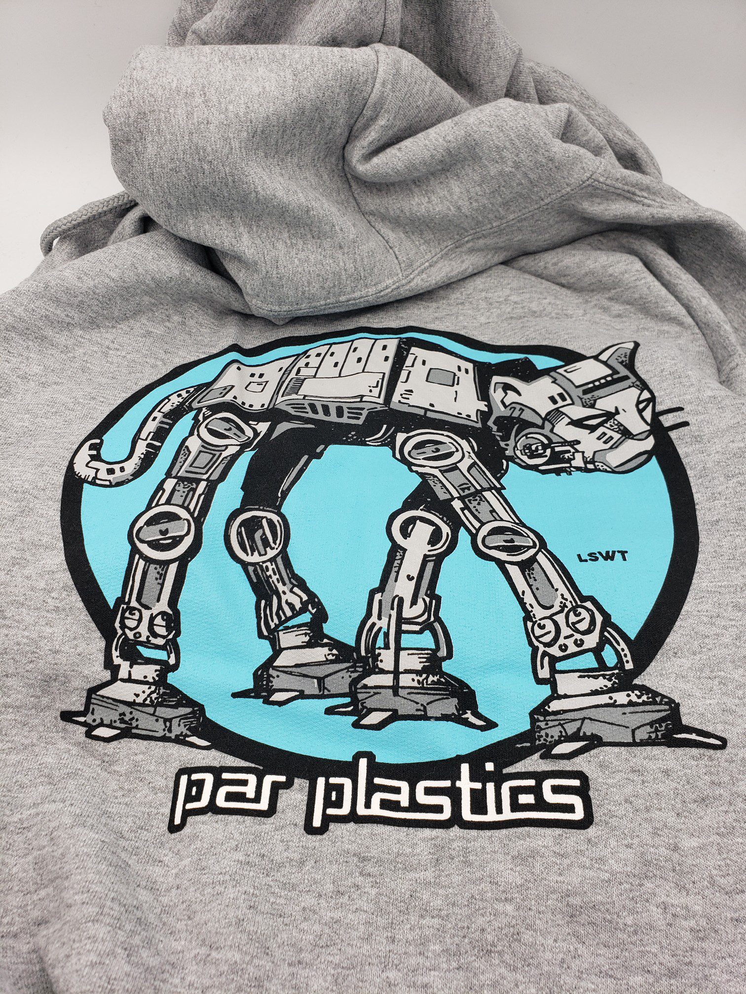 Par Plastics AT-AT Cat Zip-Up Blend Hoodies disc golf disc back view