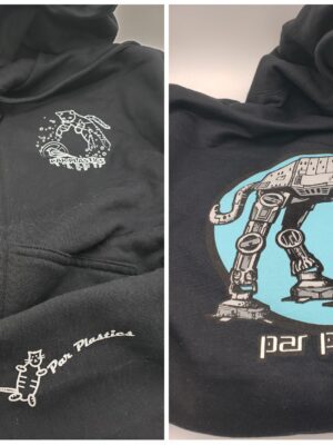 Par Plastics AT-AT Cat Zip-Up Blend Hoodies disc golf disc front view