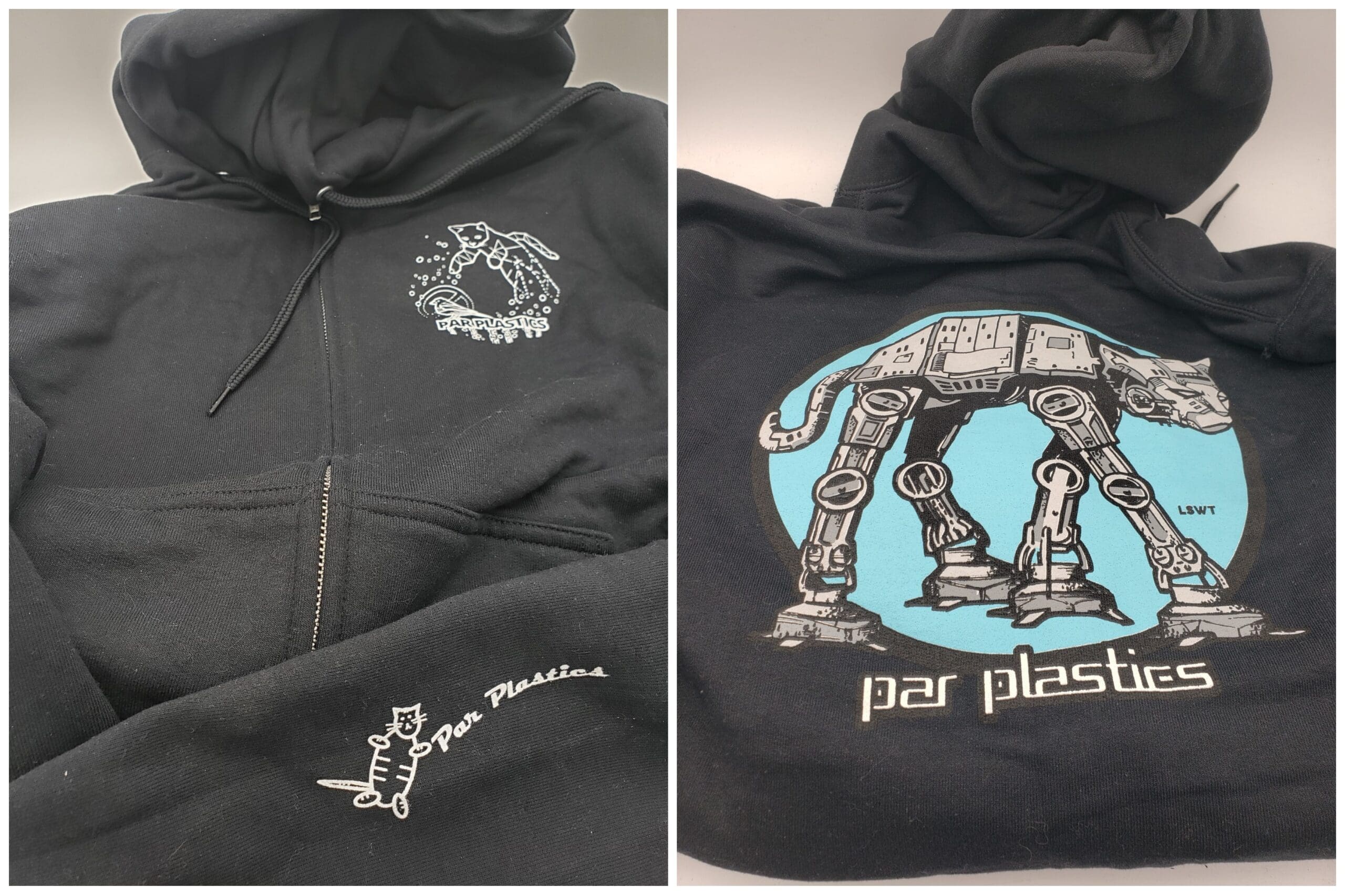 Par Plastics AT-AT Cat Zip-Up Blend Hoodies disc golf disc front view