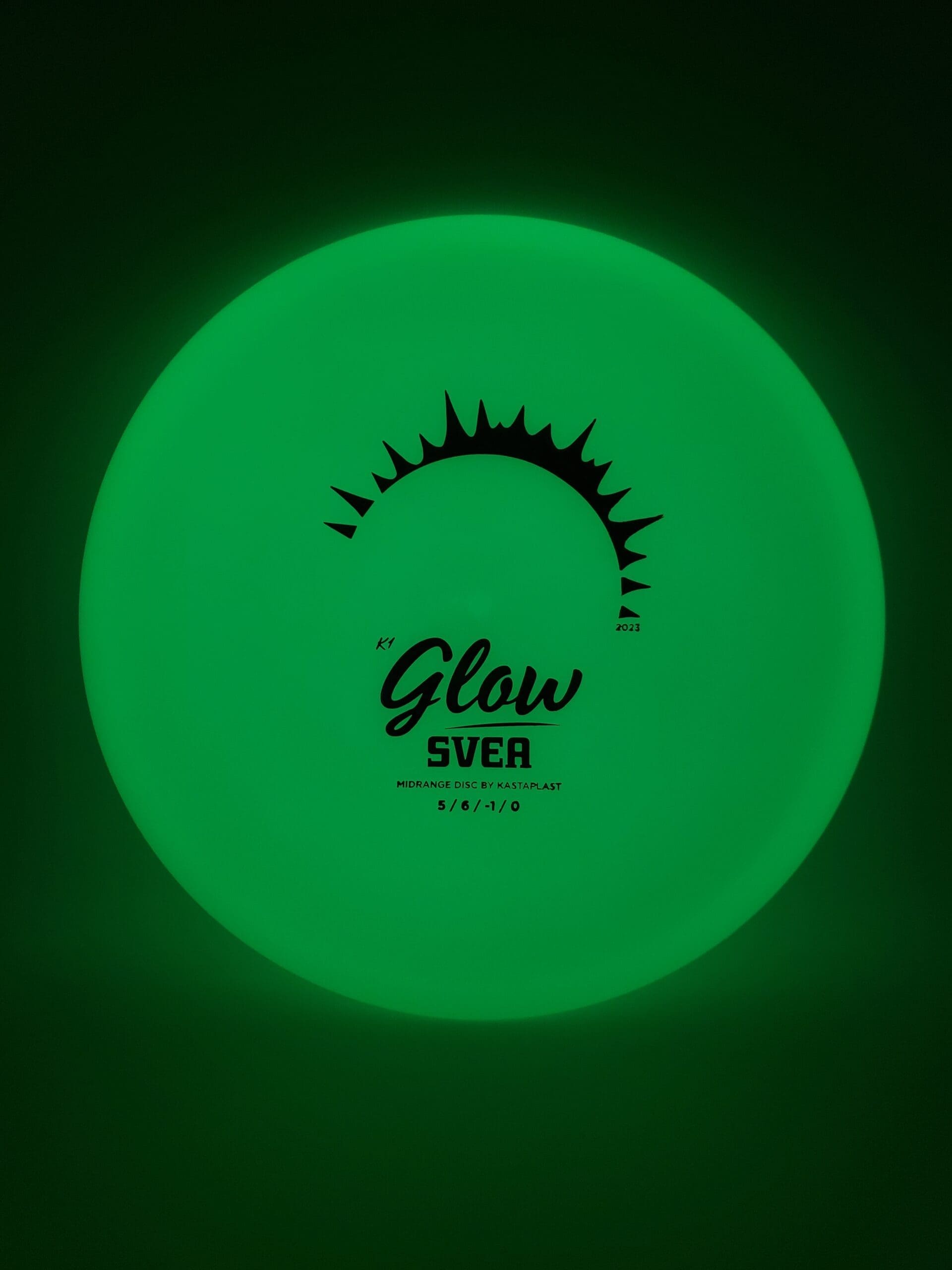 Kastaplast K1 Glow Svea 2023 disc golf disc front view