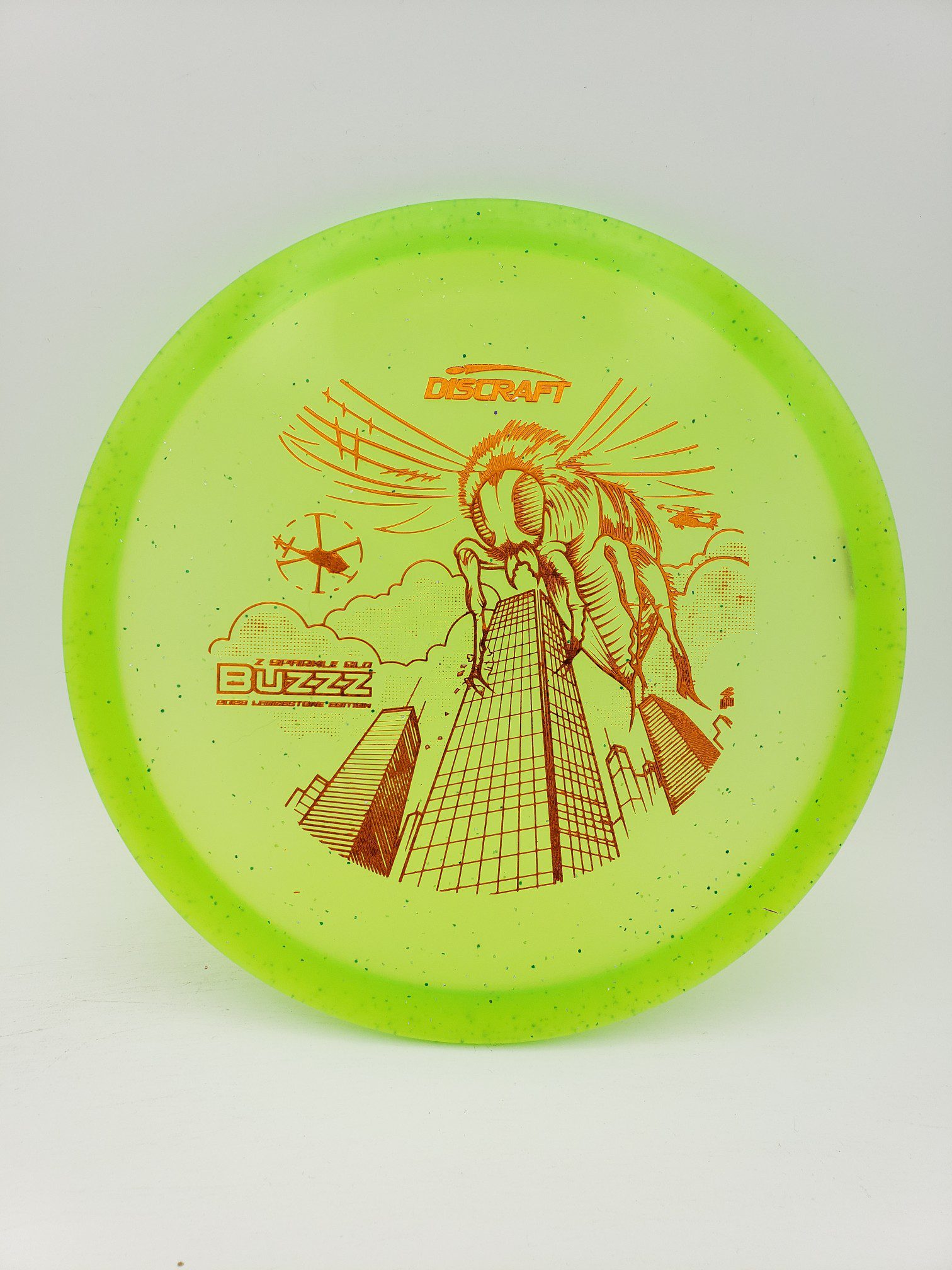Discraft Ledgestone 2023 Z Sparkle Glo Buzzz disc golf disc front view