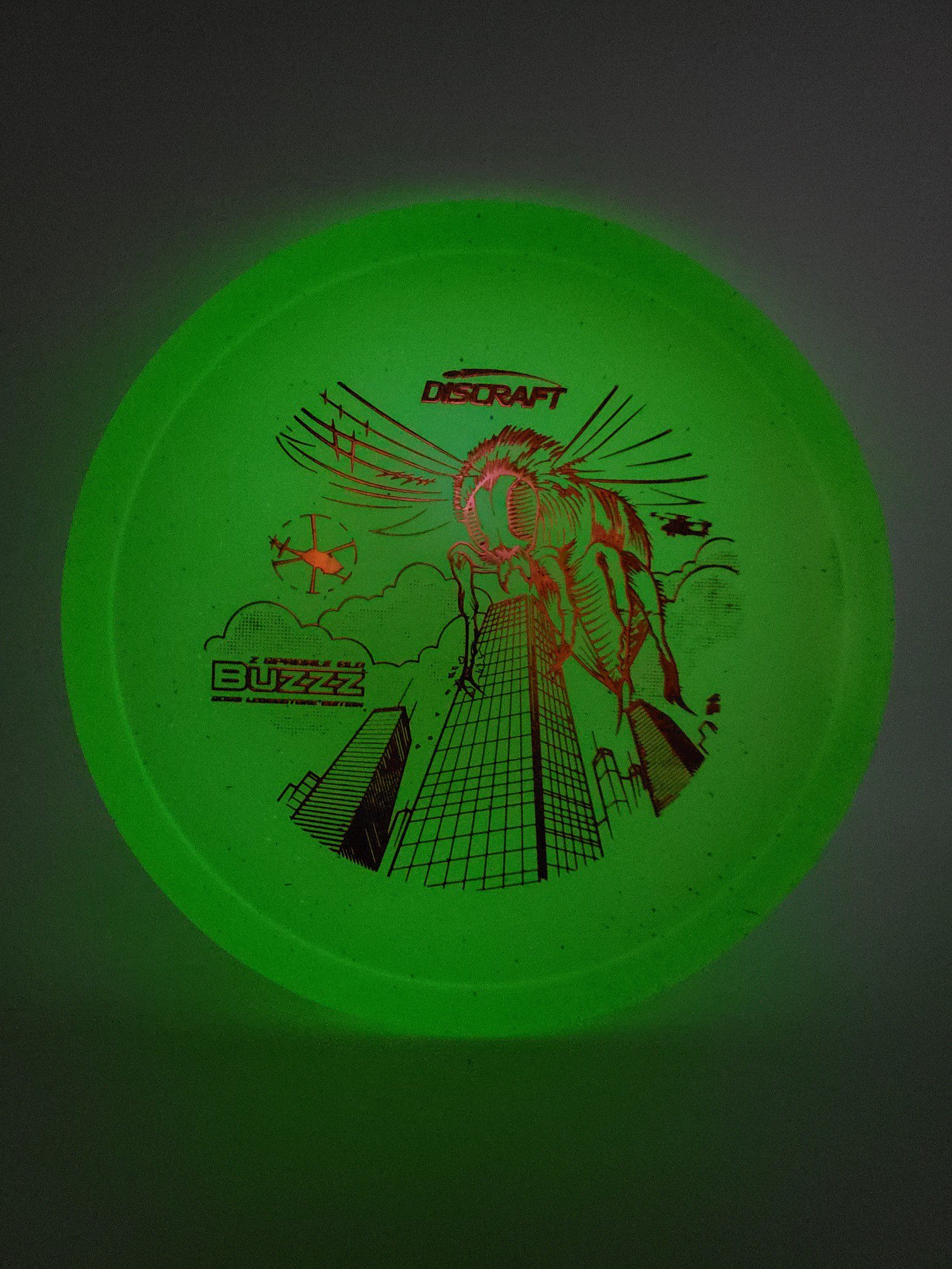 Discraft Ledgestone 2023 Z Sparkle Glo Buzzz disc golf disc side view