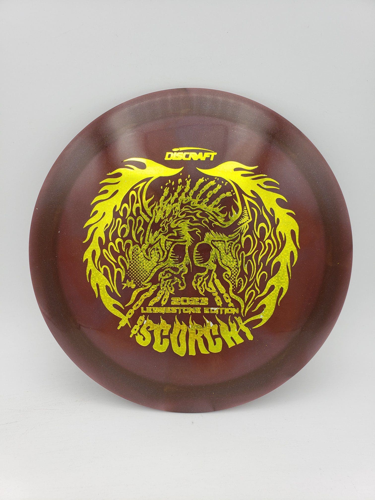 Discraft Ledgestone 2023 Z Metallic Swirl Scorch disc golf disc front view