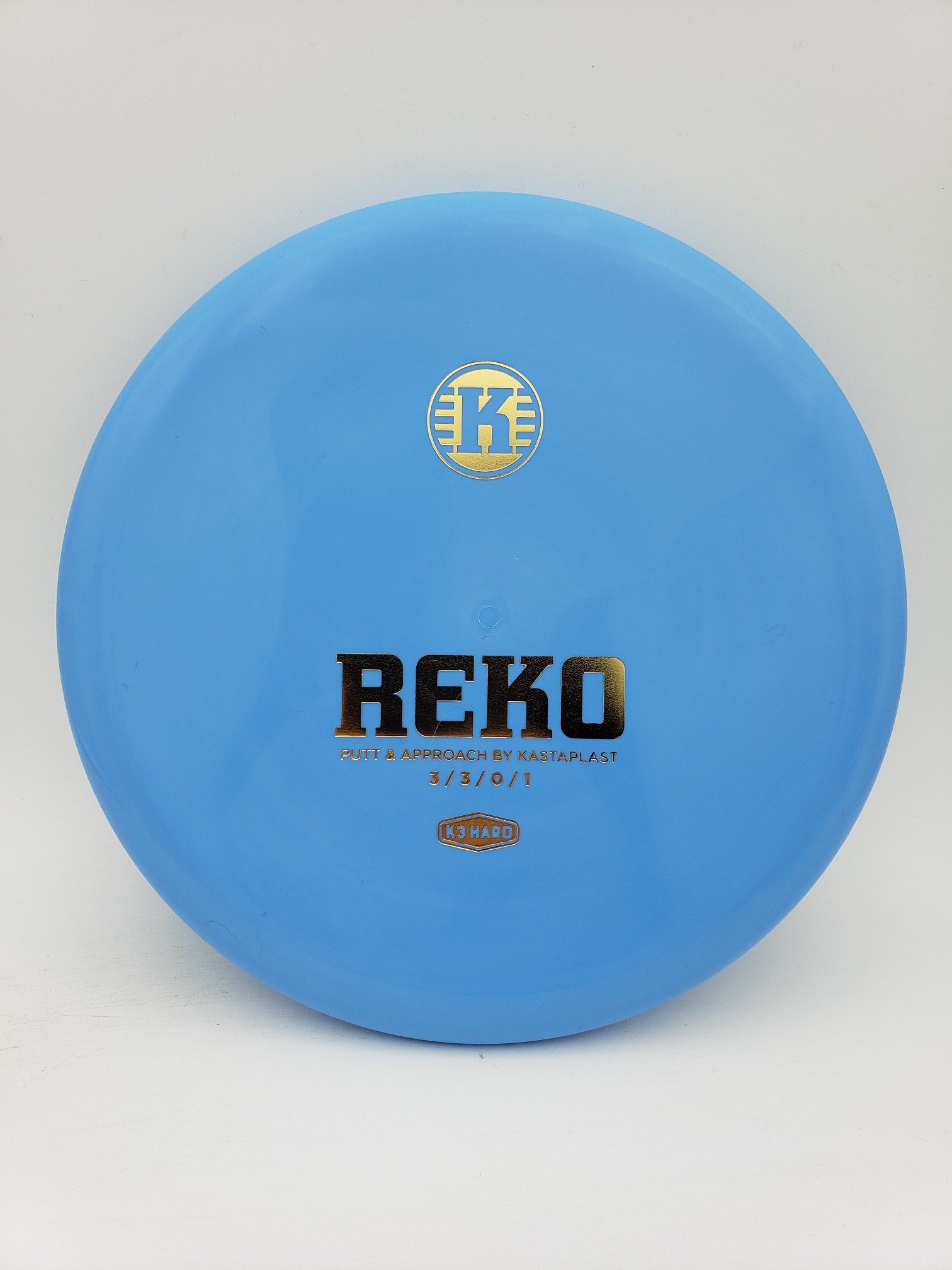 Kastaplast K3 Hard Reko blue disc golf disc front view