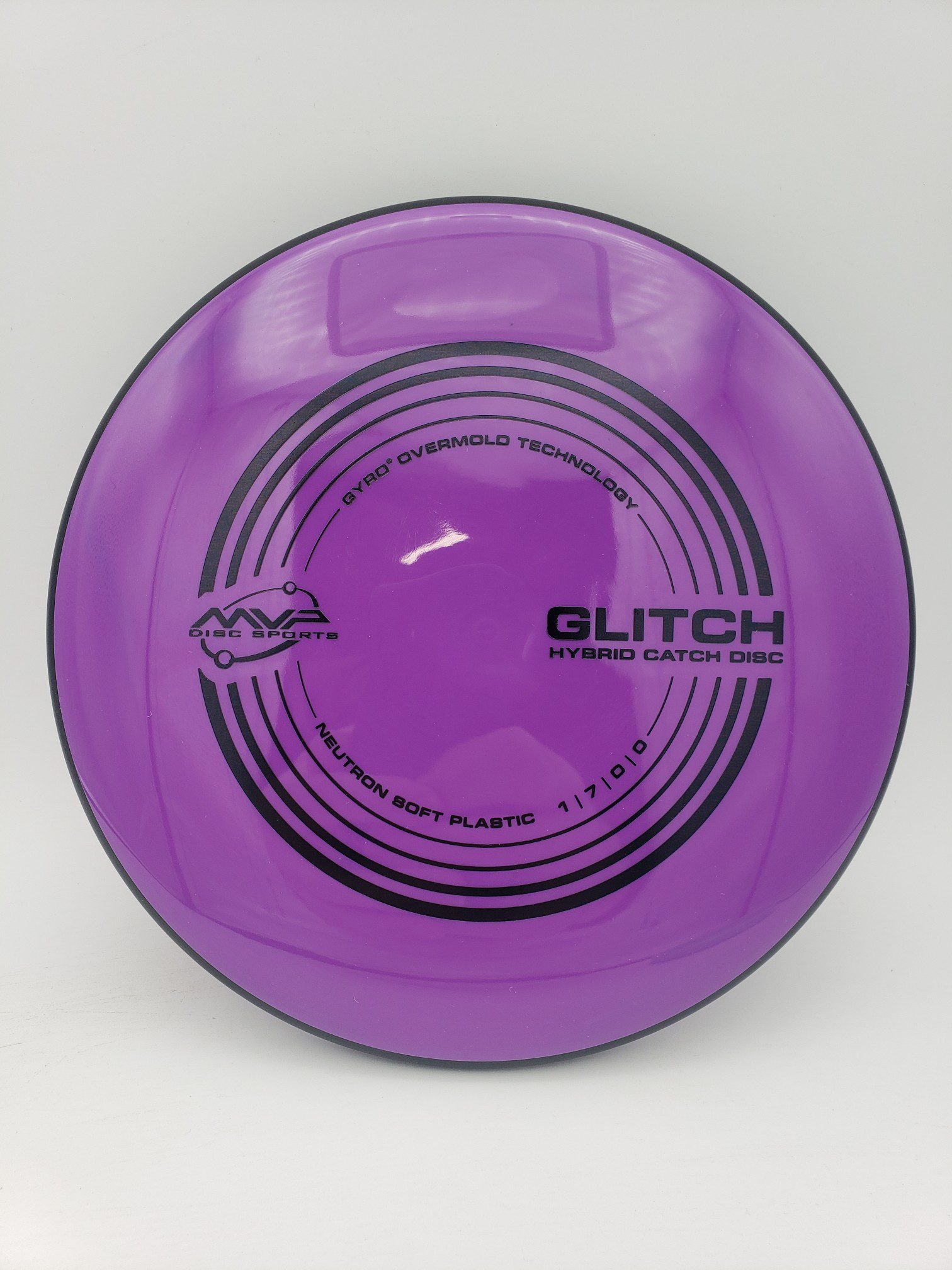 MVP Neutron Soft Glitch 140 class disc golf disc front view