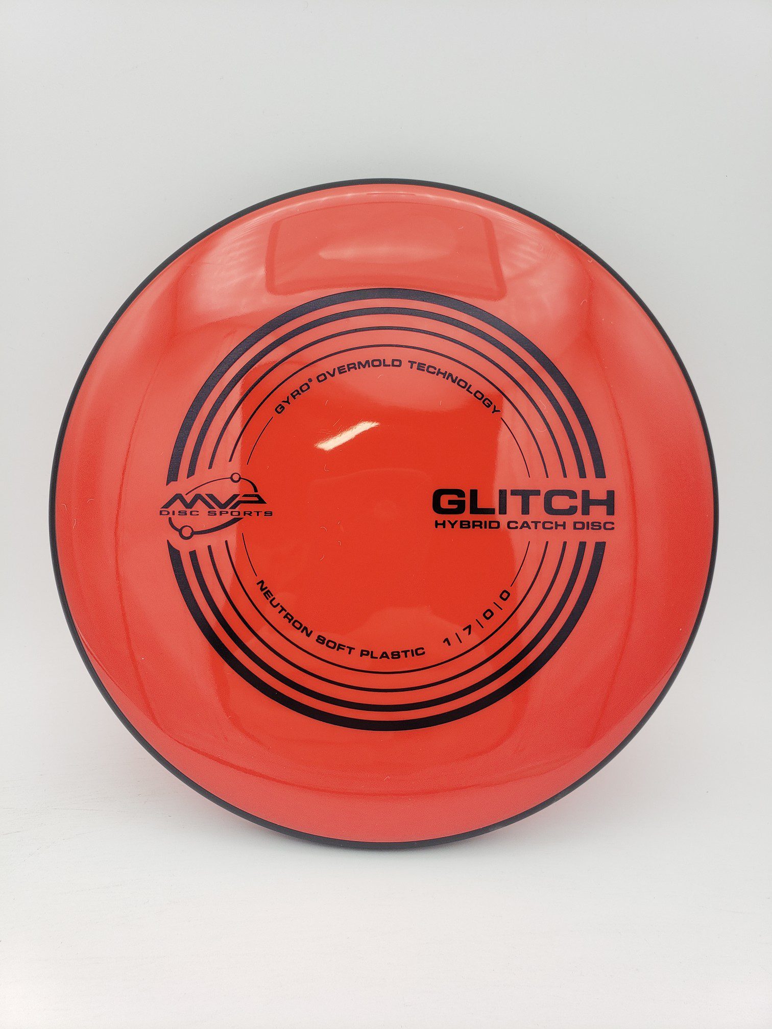 MVP Neutron Soft Glitch 150 class disc golf disc front view