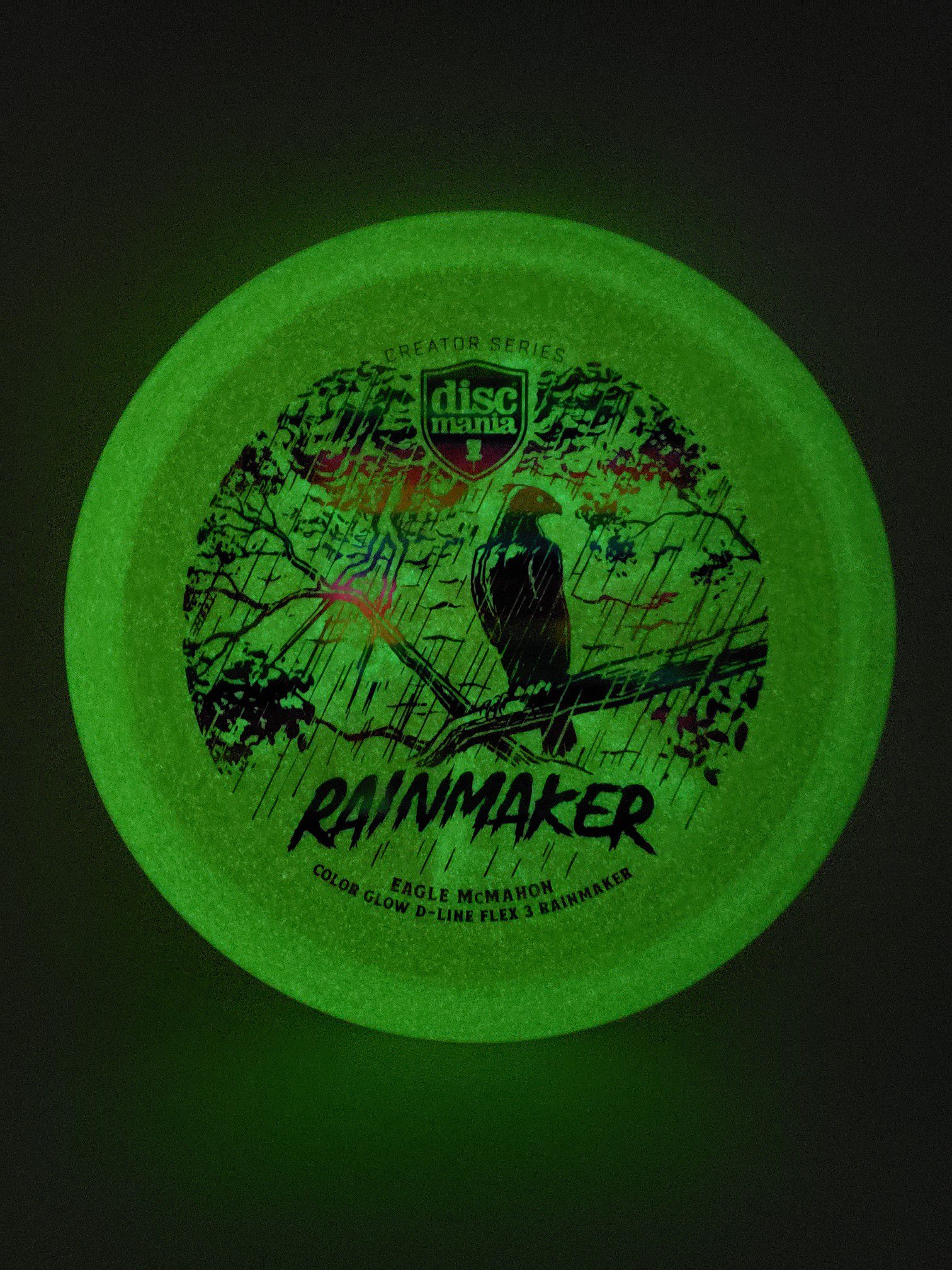 Discmania Eagle McMahon Creator Series Color Glow D-Line Rainmaker Flex 32023 disc golf disc side view